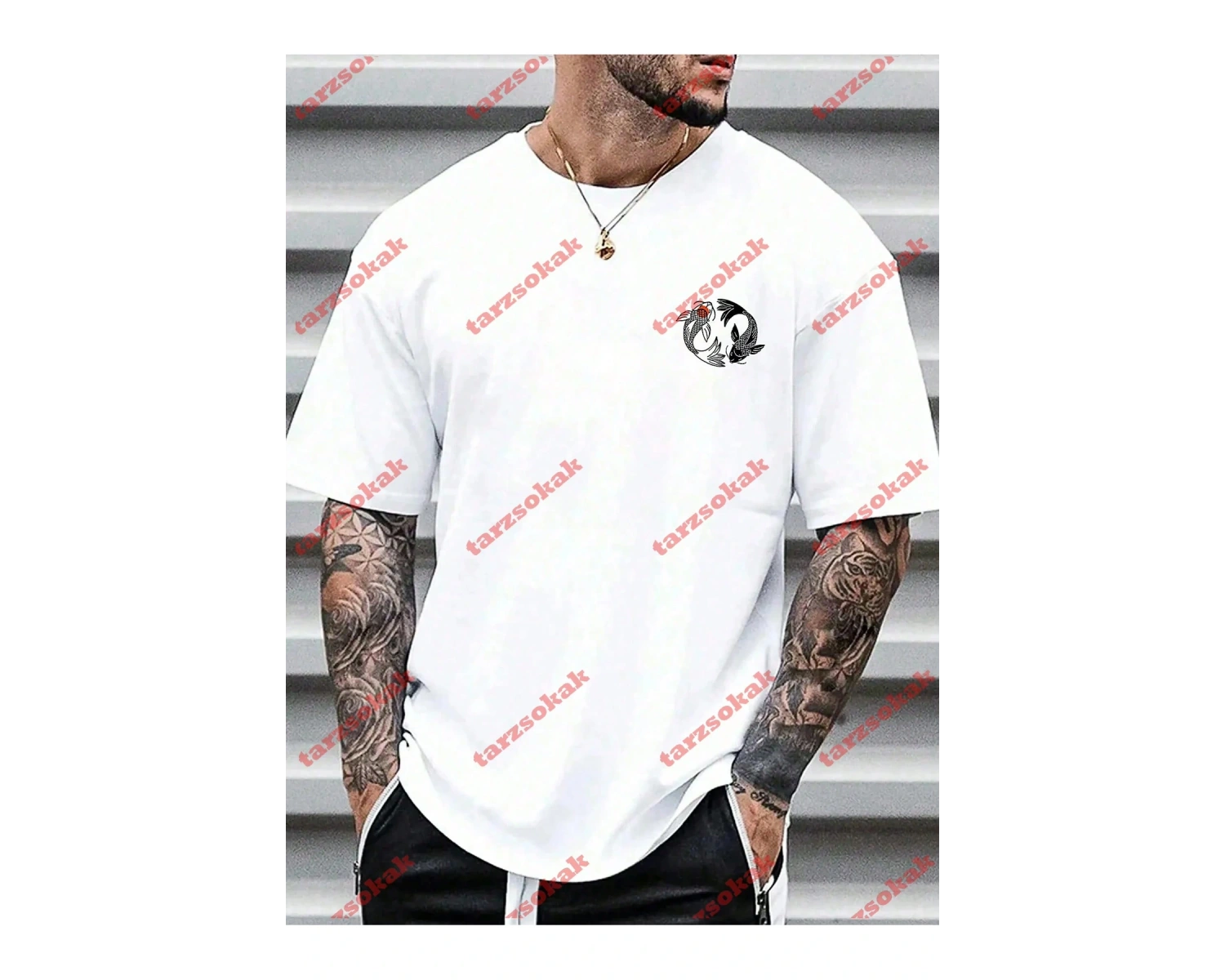 Model 3634 Erkek Yazlık Yuvarlak Yaka Kısa Kollu Günlük Tişört, Yaz