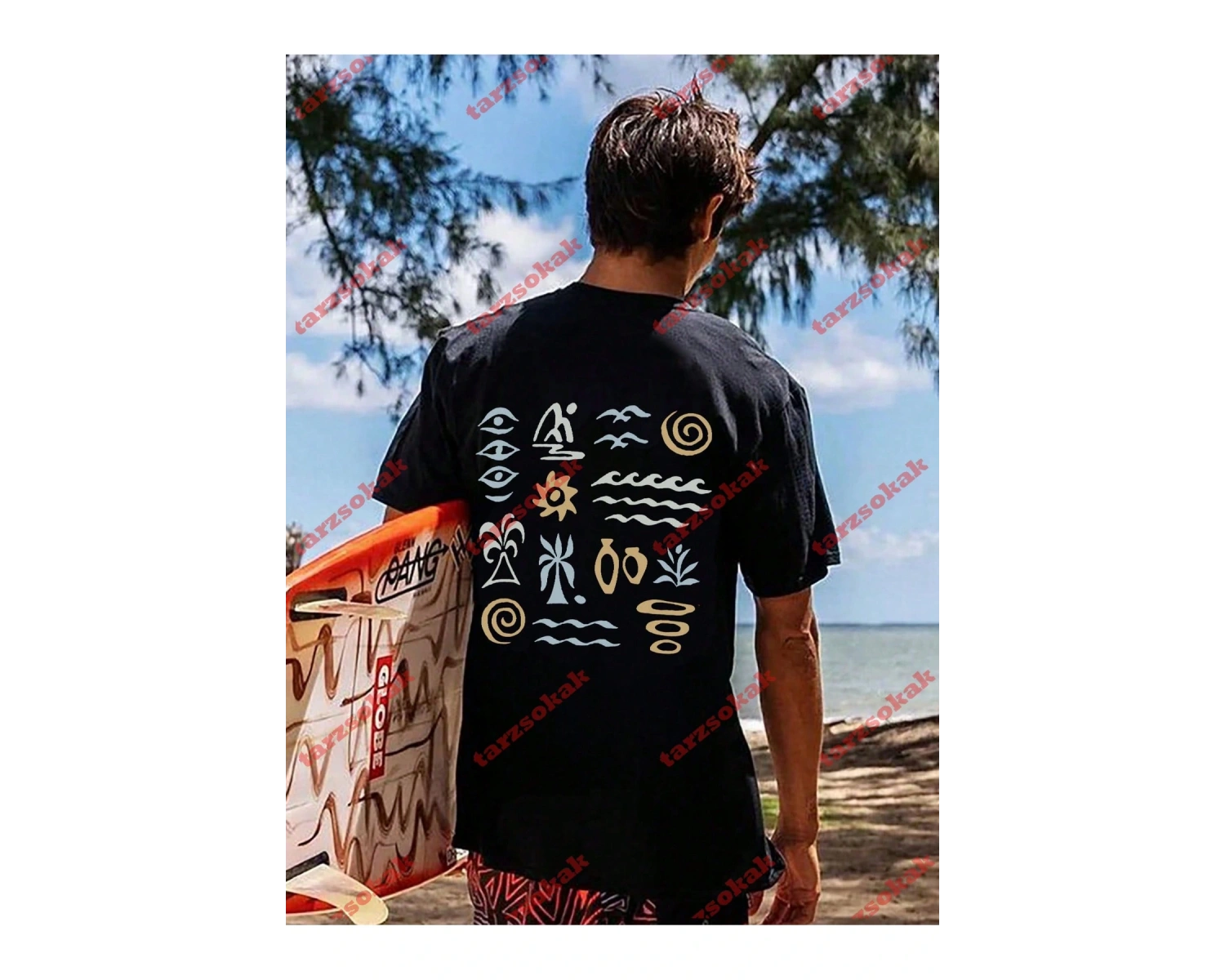 Model 3645 Erkek Yazlık Yuvarlak Yaka Kısa Kollu Günlük Tişört, Yaz