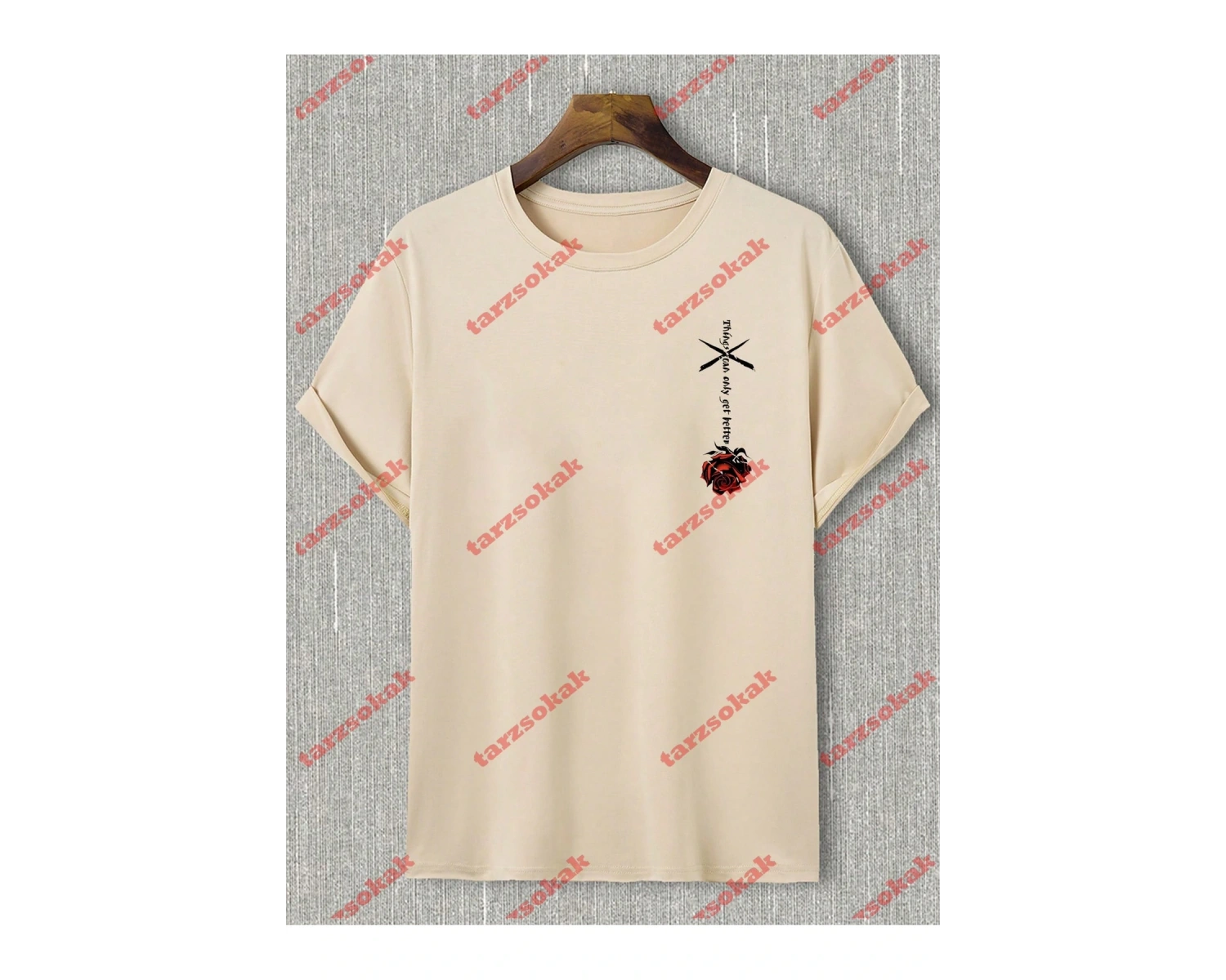 Model 3650 Erkek Yazlık Yuvarlak Yaka Kısa Kollu Günlük Tişört, Yaz