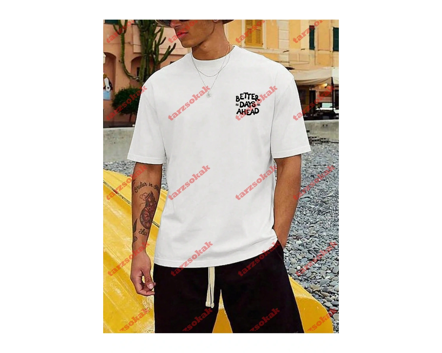 Model 3666 Erkek Yazlık Yuvarlak Yaka Kısa Kollu Günlük Tişört, Yaz