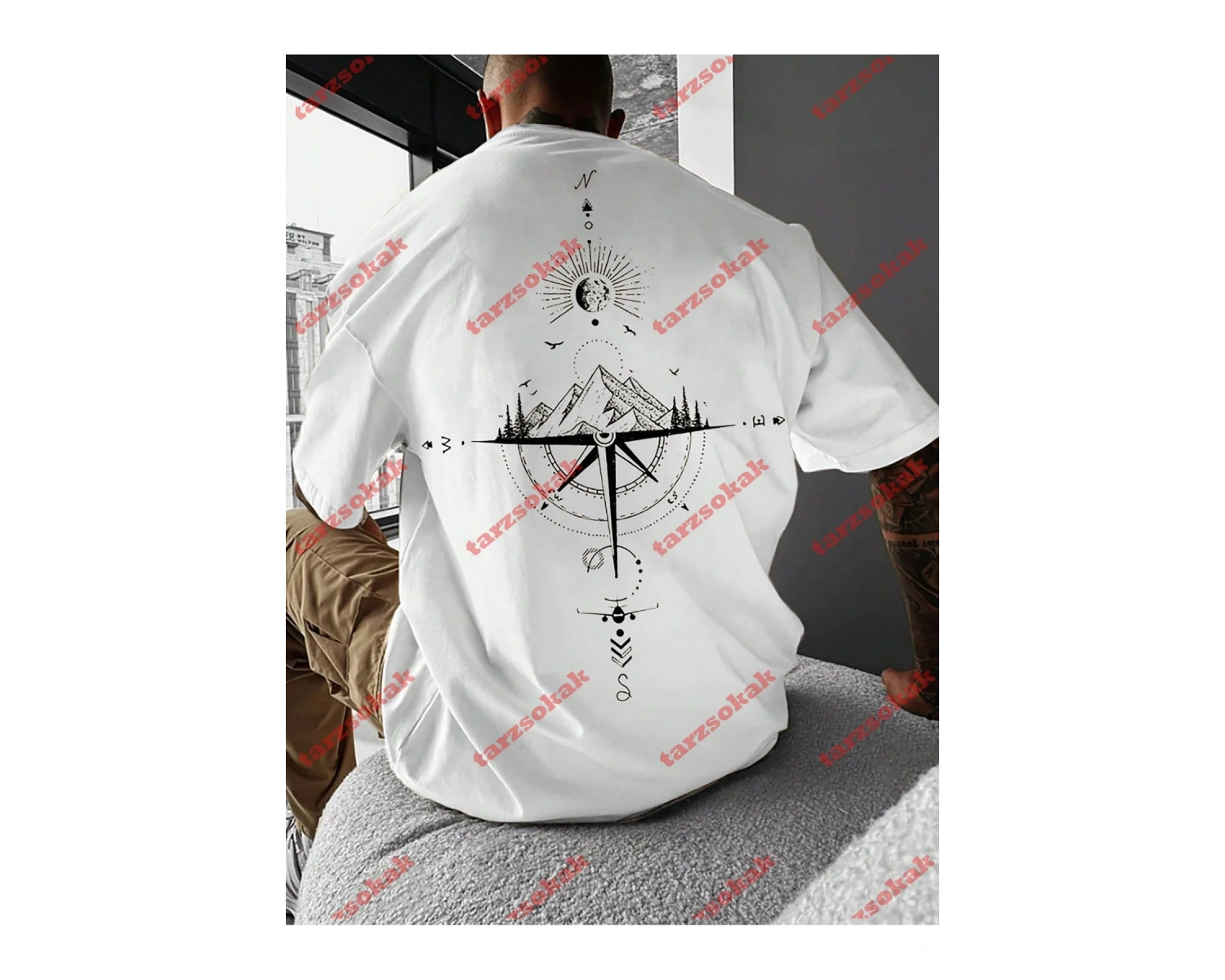 Model 3667 Erkek Yazlık Yuvarlak Yaka Kısa Kollu Günlük Tişört, Yaz