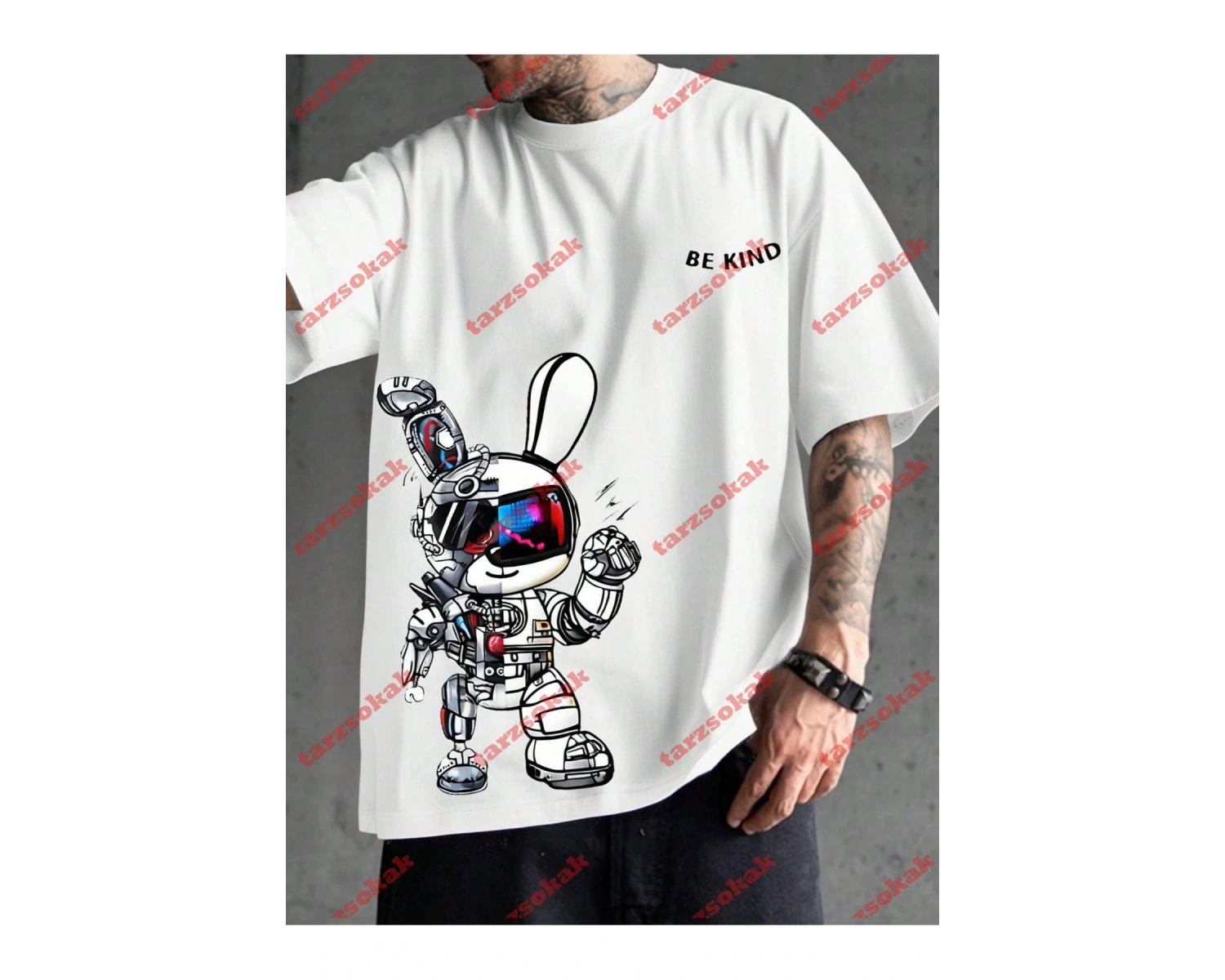 Model 3672 Erkek Yazlık Yuvarlak Yaka Kısa Kollu Günlük Tişört, Yaz