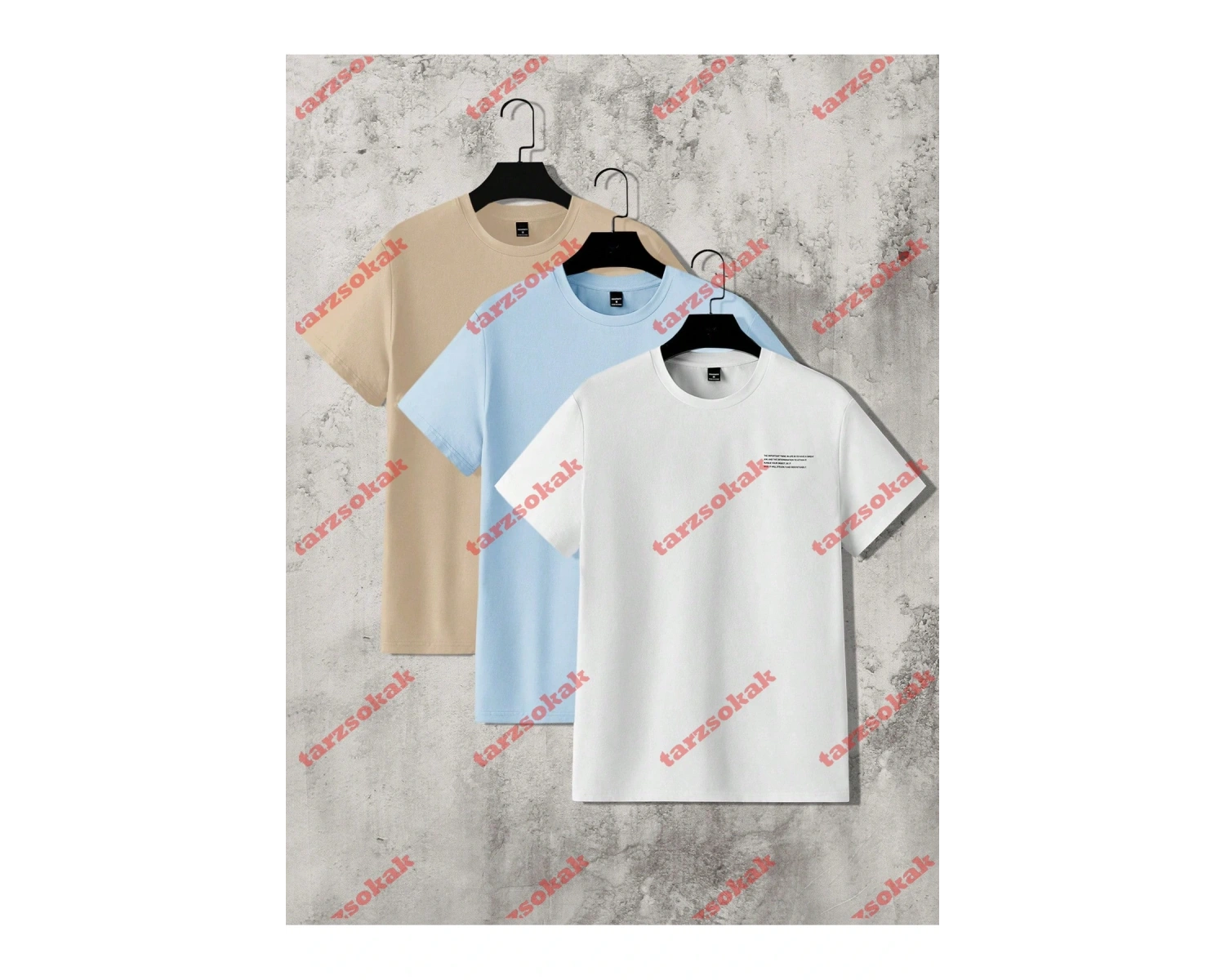 Model 3673 Erkek Yazlık Yuvarlak Yaka Kısa Kollu Günlük Tişört, Yaz