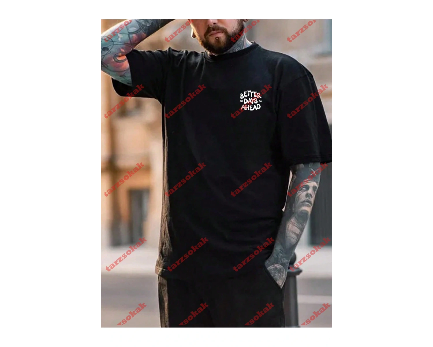 Model 3693 Erkek Yazlık Yuvarlak Yaka Kısa Kollu Günlük Tişört, Yaz