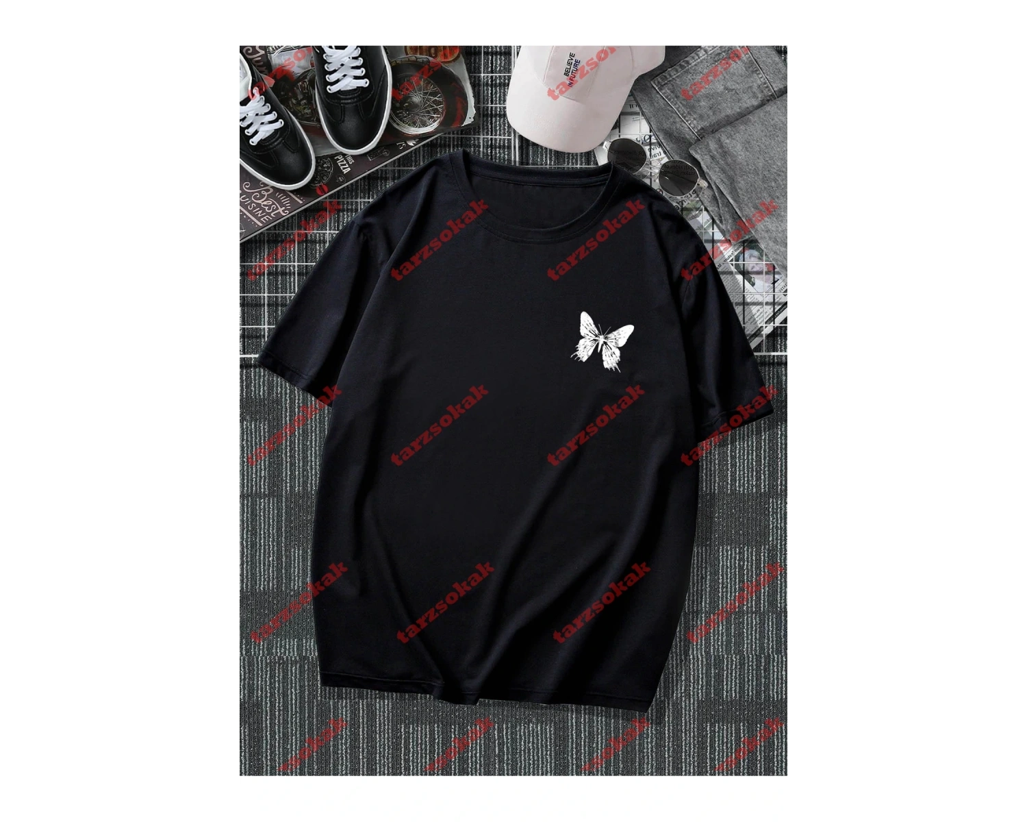 Model 3697 Erkek Yazlık Yuvarlak Yaka Kısa Kollu Günlük Tişört, Yaz