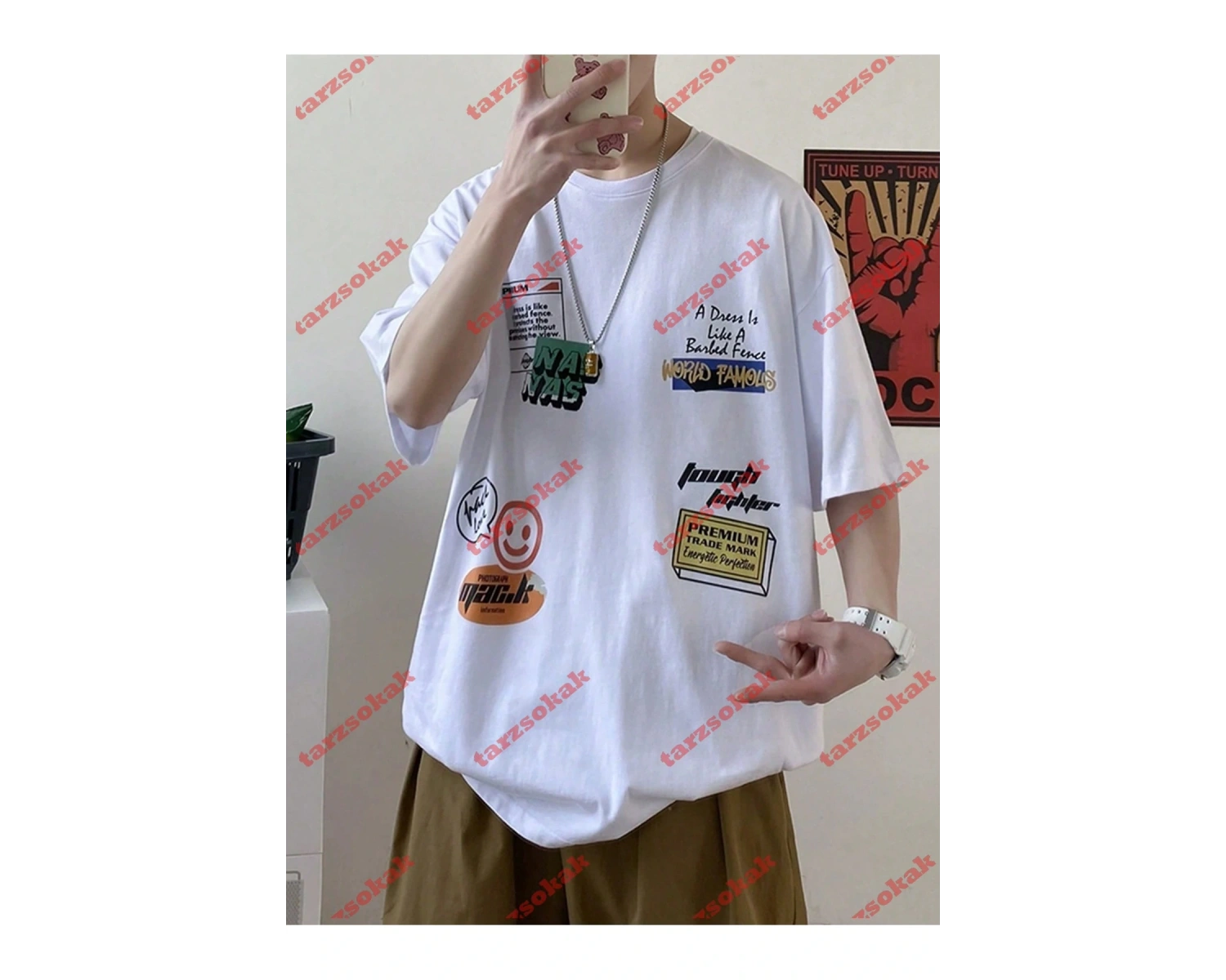 Model 3700 Erkek Yazlık Yuvarlak Yaka Kısa Kollu Günlük Tişört, Yaz