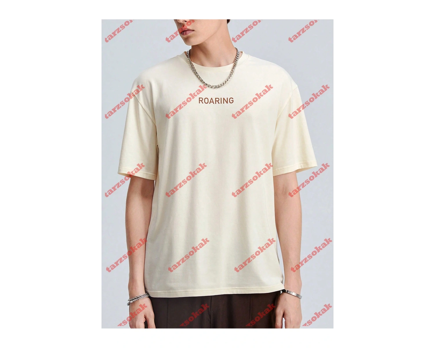 Model 3704 Erkek Yazlık Yuvarlak Yaka Kısa Kollu Günlük Tişört, Yaz