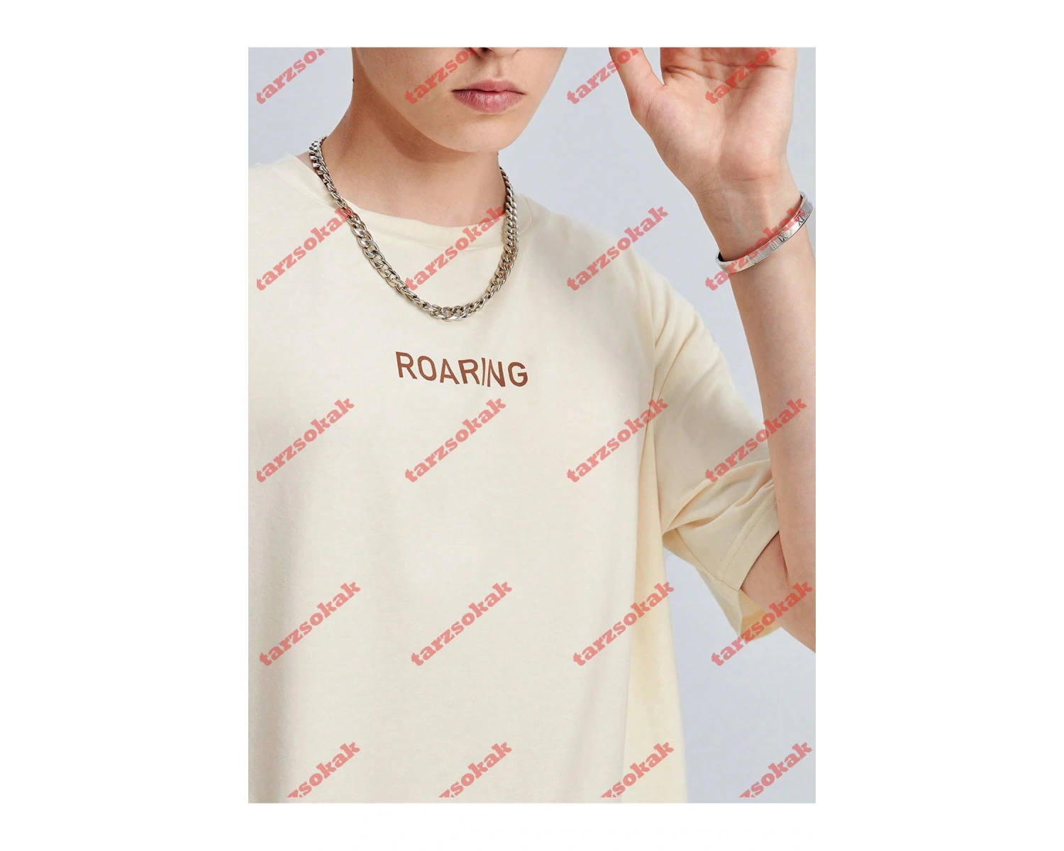 Model 3704 Erkek Yazlık Yuvarlak Yaka Kısa Kollu Günlük Tişört, Yaz