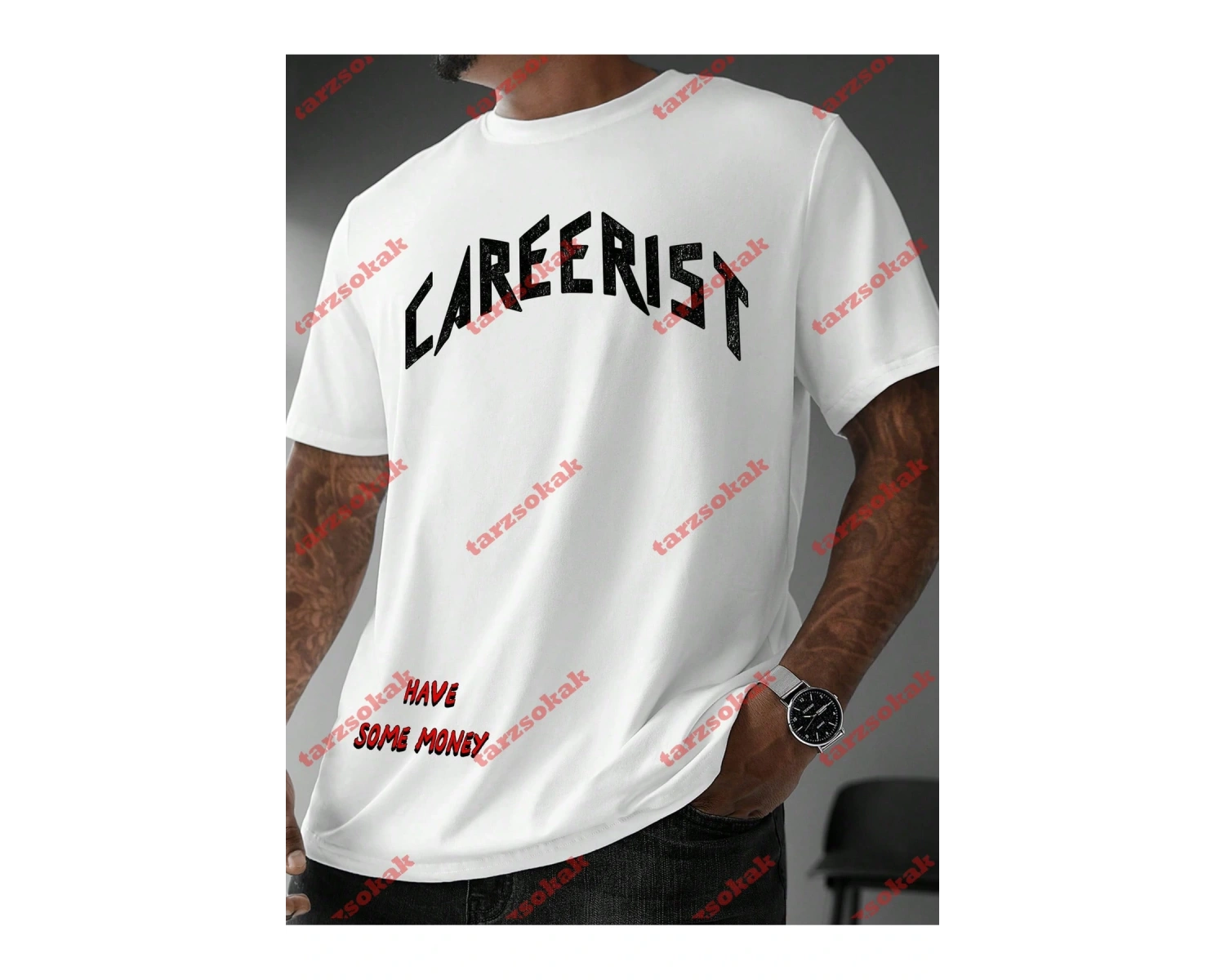 Model 3725 Erkek Yazlık Yuvarlak Yaka Kısa Kollu Günlük Tişört, Yaz