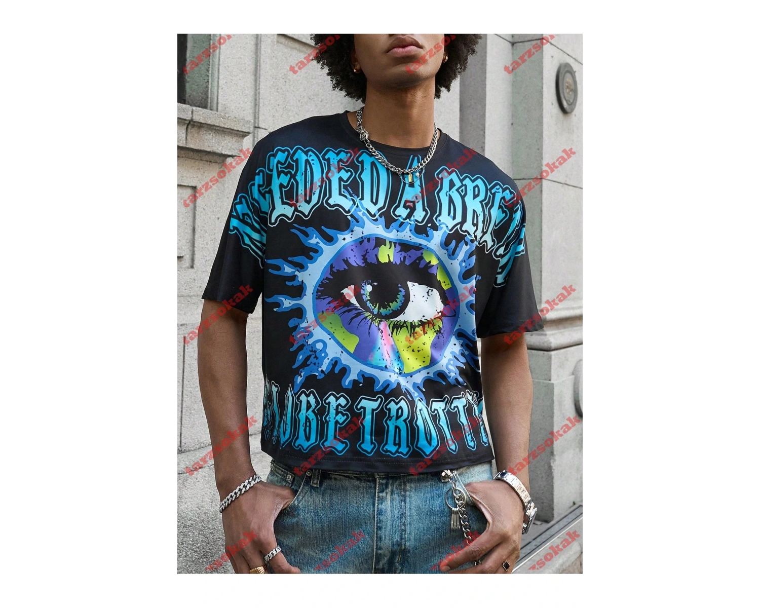 Model 3811 Erkek Yazlık Yuvarlak Yaka Kısa Kollu Günlük Tişört, Yaz