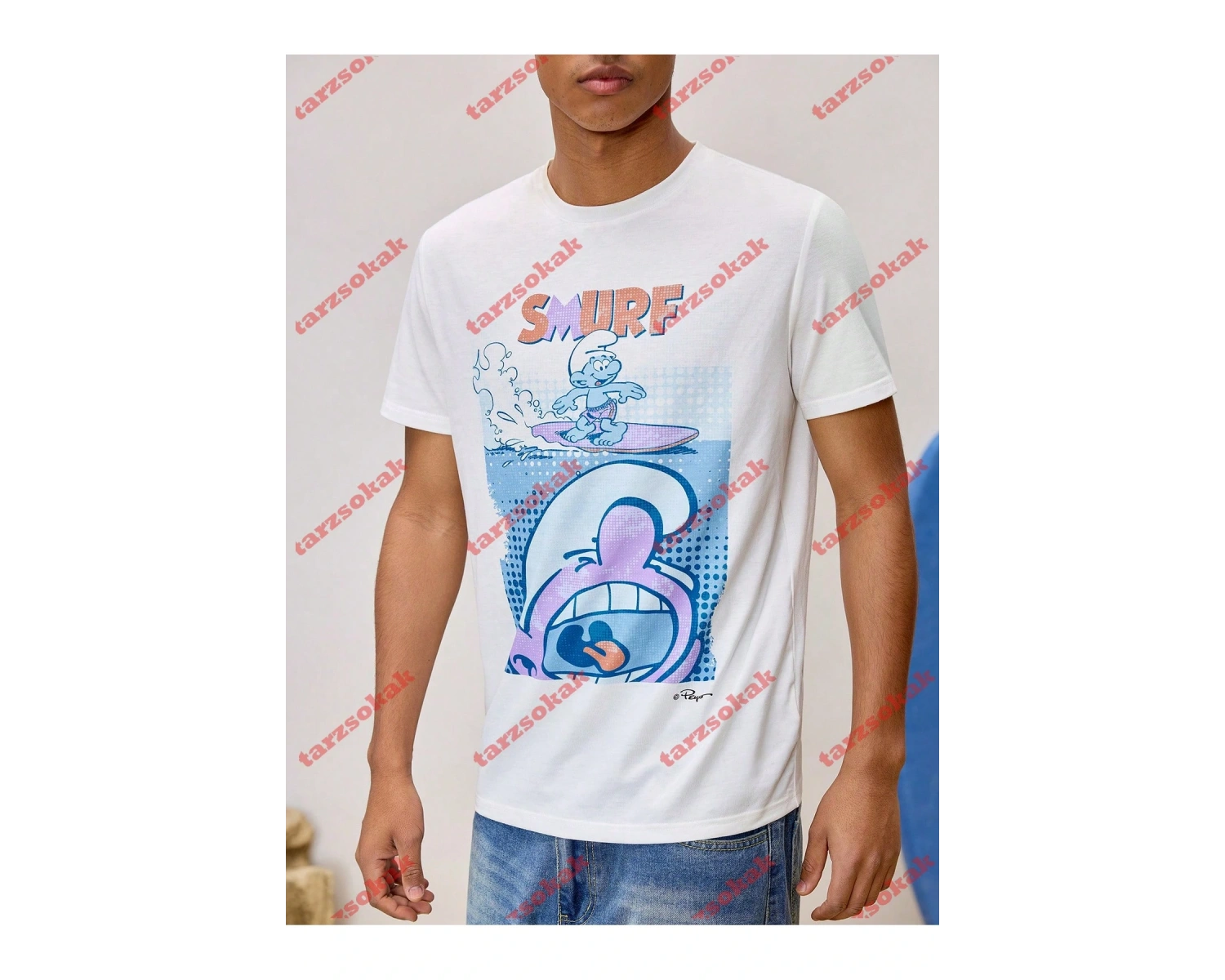 Model 3828 Erkek Yazlık Yuvarlak Yaka Kısa Kollu Günlük Tişört, Yaz