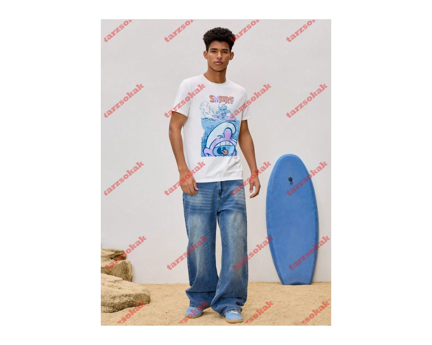 Model 3828 Erkek Yazlık Yuvarlak Yaka Kısa Kollu Günlük Tişört, Yaz