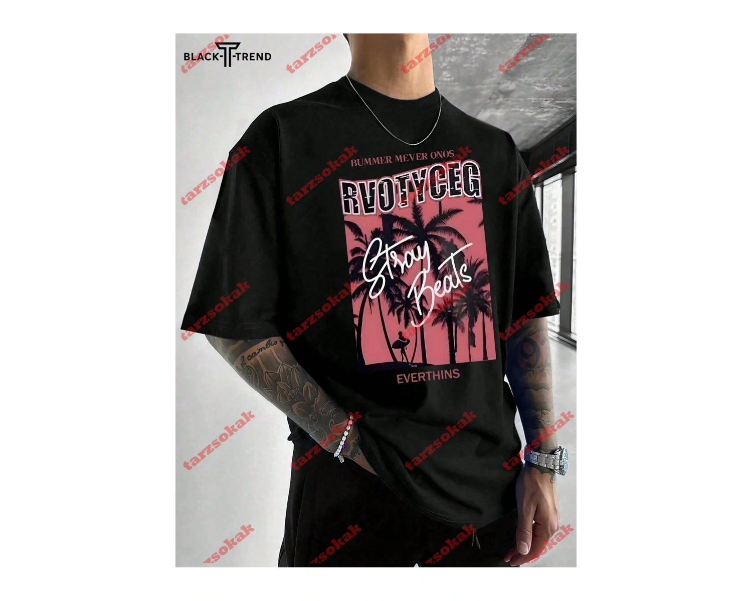 Model 3841 Erkek Yazlık Yuvarlak Yaka Kısa Kollu Günlük Tişört, Yaz