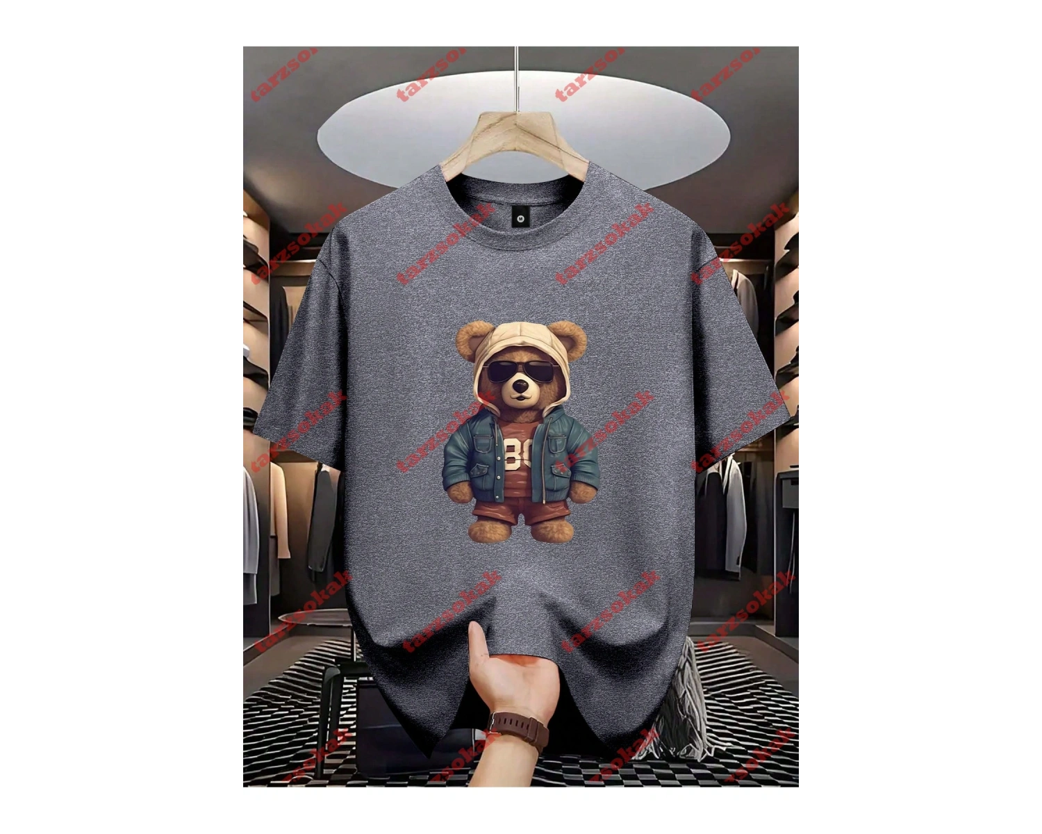 Model 3852 Erkek Yazlık Yuvarlak Yaka Kısa Kollu Günlük Tişört, Yaz