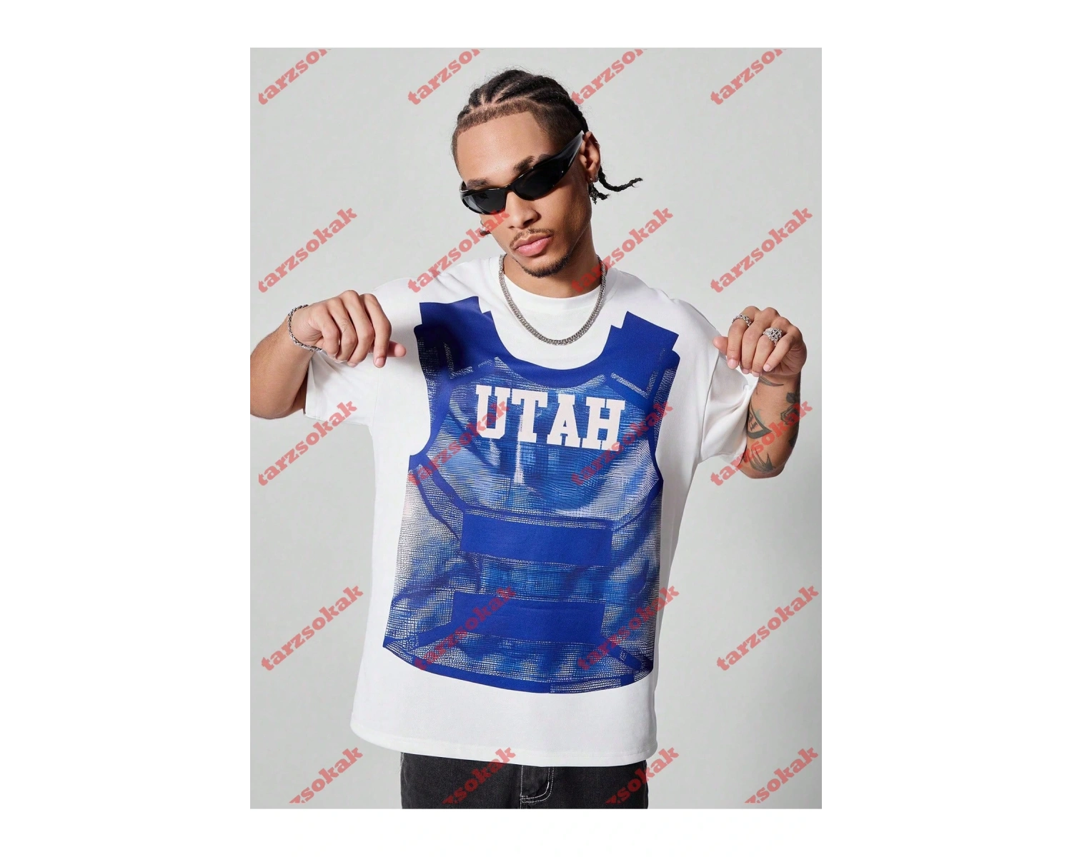 Model 3877 Erkek Yazlık Yuvarlak Yaka Kısa Kollu Günlük Tişört, Yaz