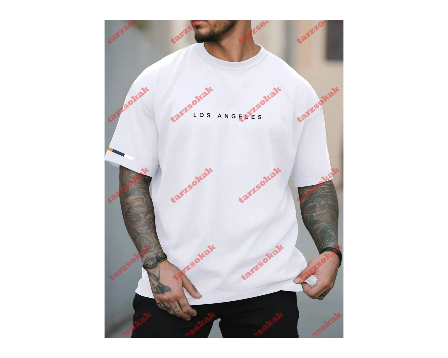 Model 3897 Erkek Yazlık Yuvarlak Yaka Kısa Kollu Günlük Tişört, Yaz