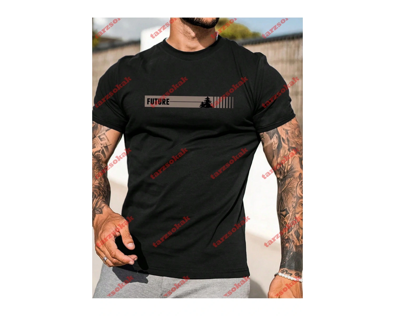 Model 3904 Erkek Yazlık Yuvarlak Yaka Kısa Kollu Günlük Tişört, Yaz