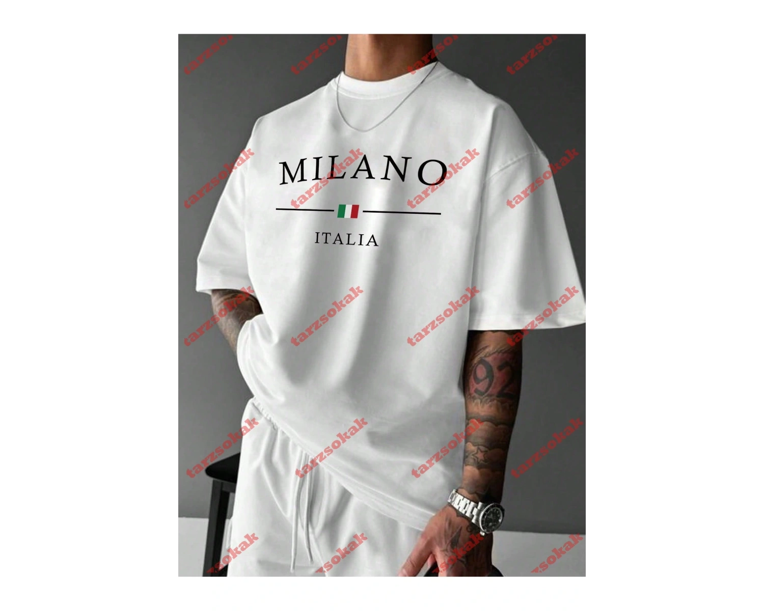 Model 3907 Erkek Yazlık Yuvarlak Yaka Kısa Kollu Günlük Tişört, Yaz