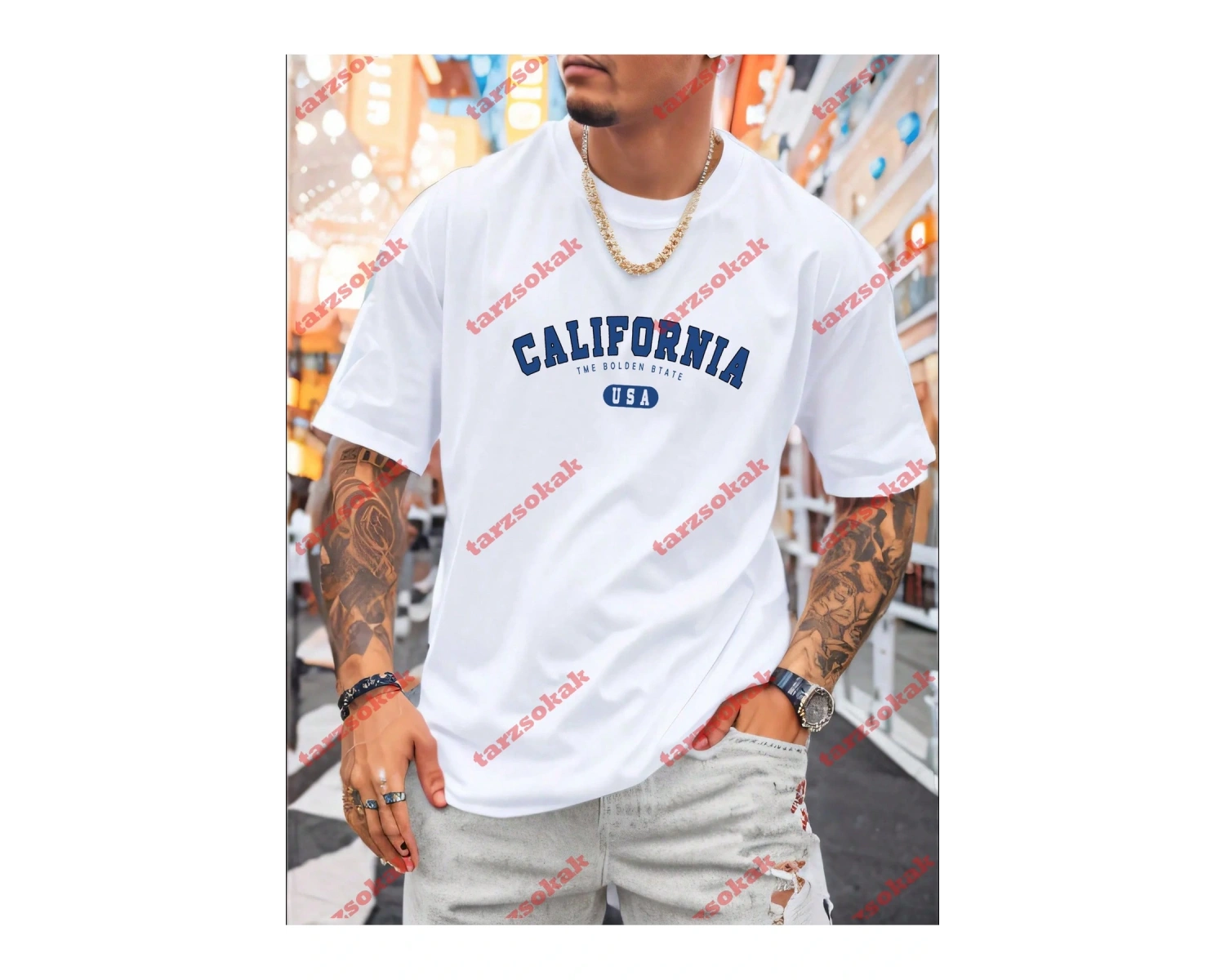 Model 3917 Erkek Yazlık Yuvarlak Yaka Kısa Kollu Günlük Tişört, Yaz