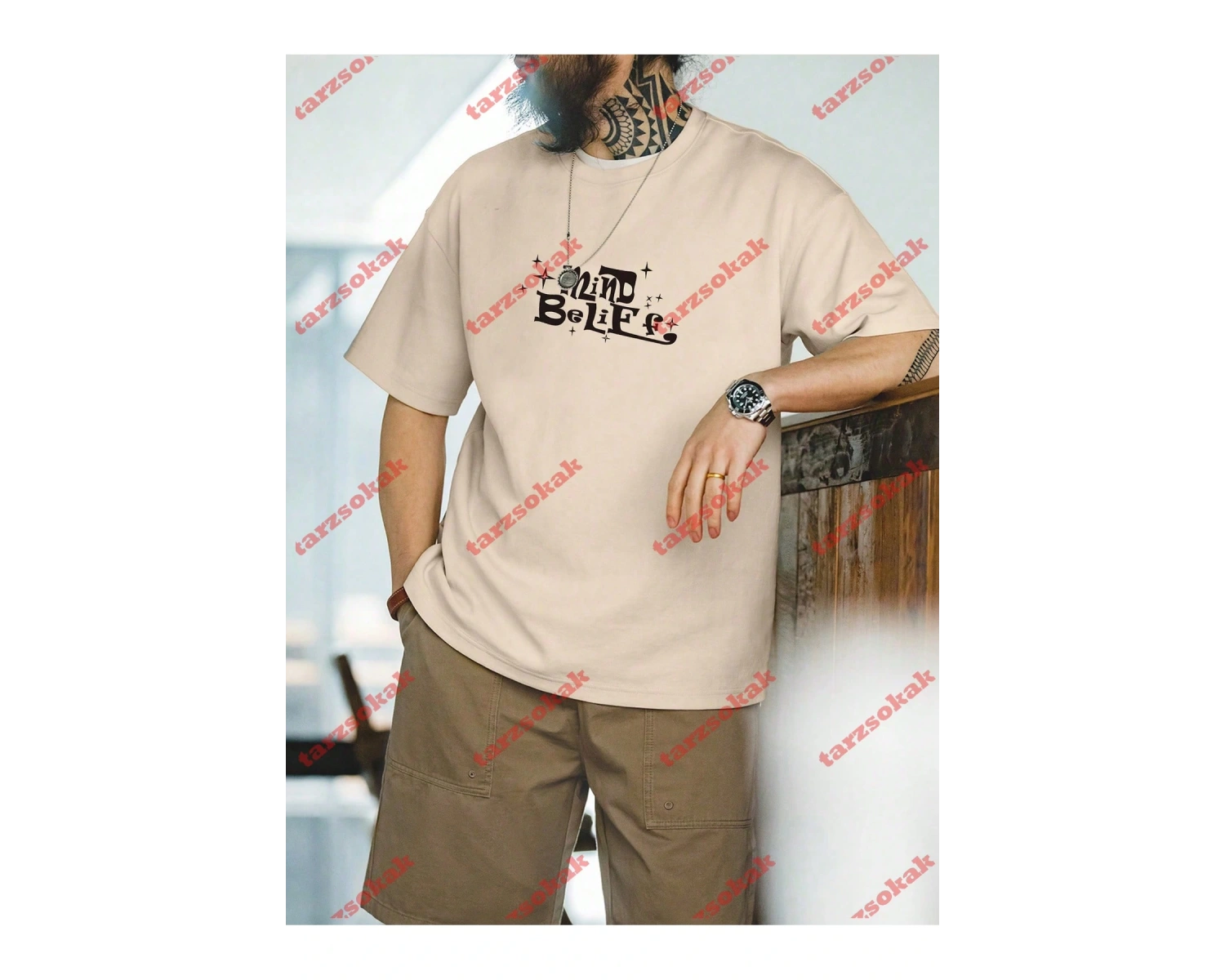 Model 3949 Erkek Yazlık Yuvarlak Yaka Kısa Kollu Günlük Tişört, Yaz