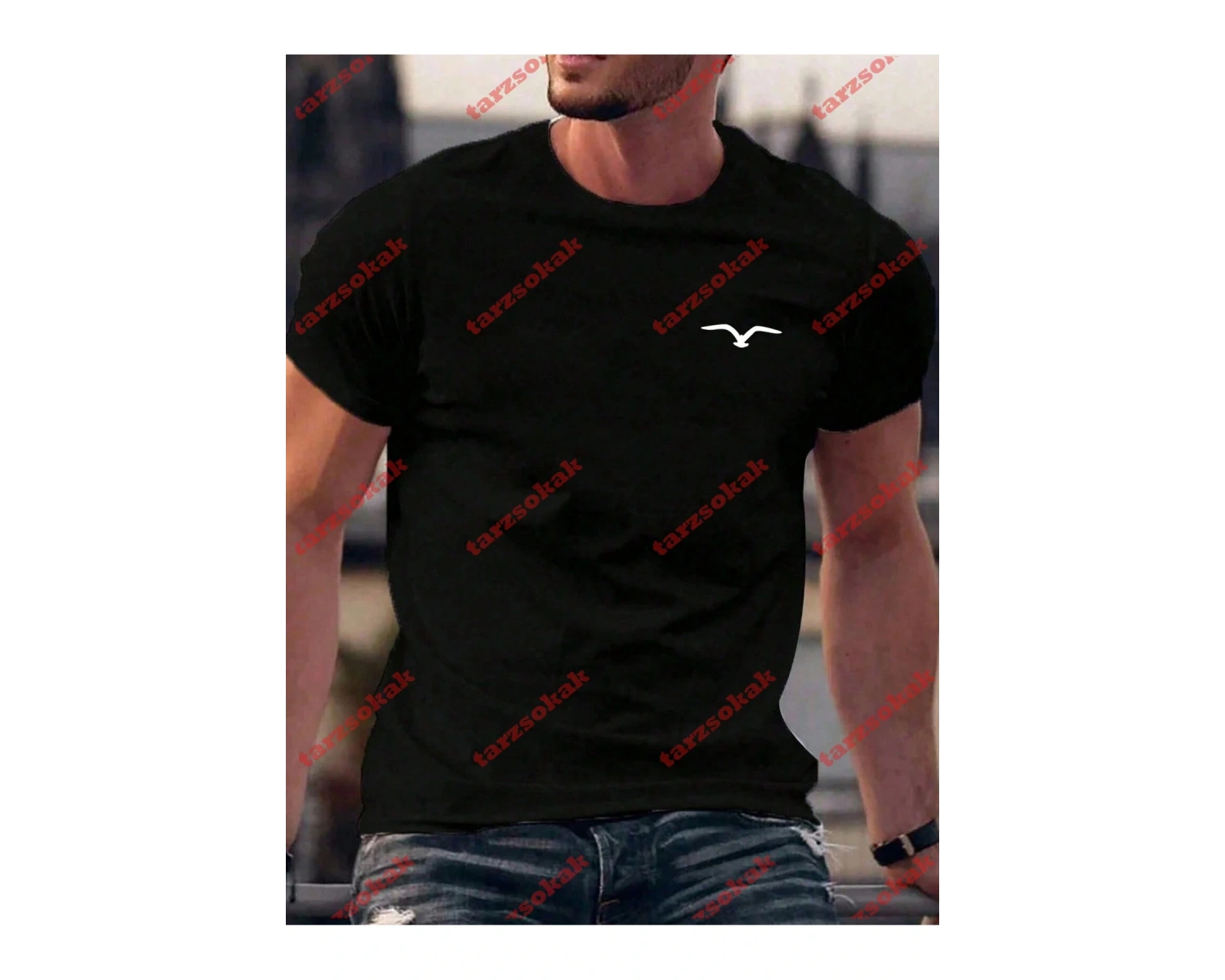 Model 3953 Erkek Yazlık Yuvarlak Yaka Kısa Kollu Günlük Tişört, Yaz