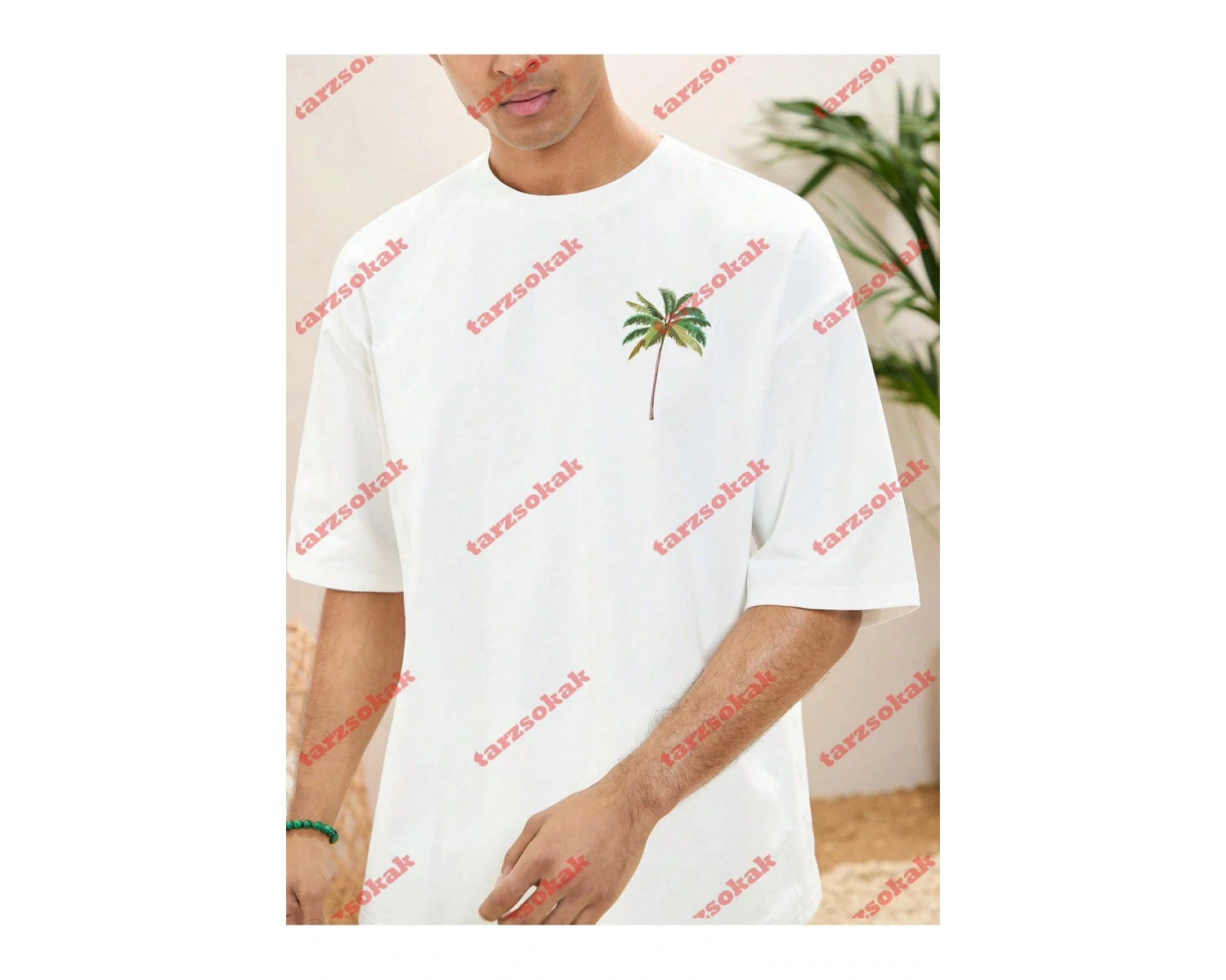 Model 3957 Erkek Yazlık Yuvarlak Yaka Kısa Kollu Günlük Tişört, Yaz