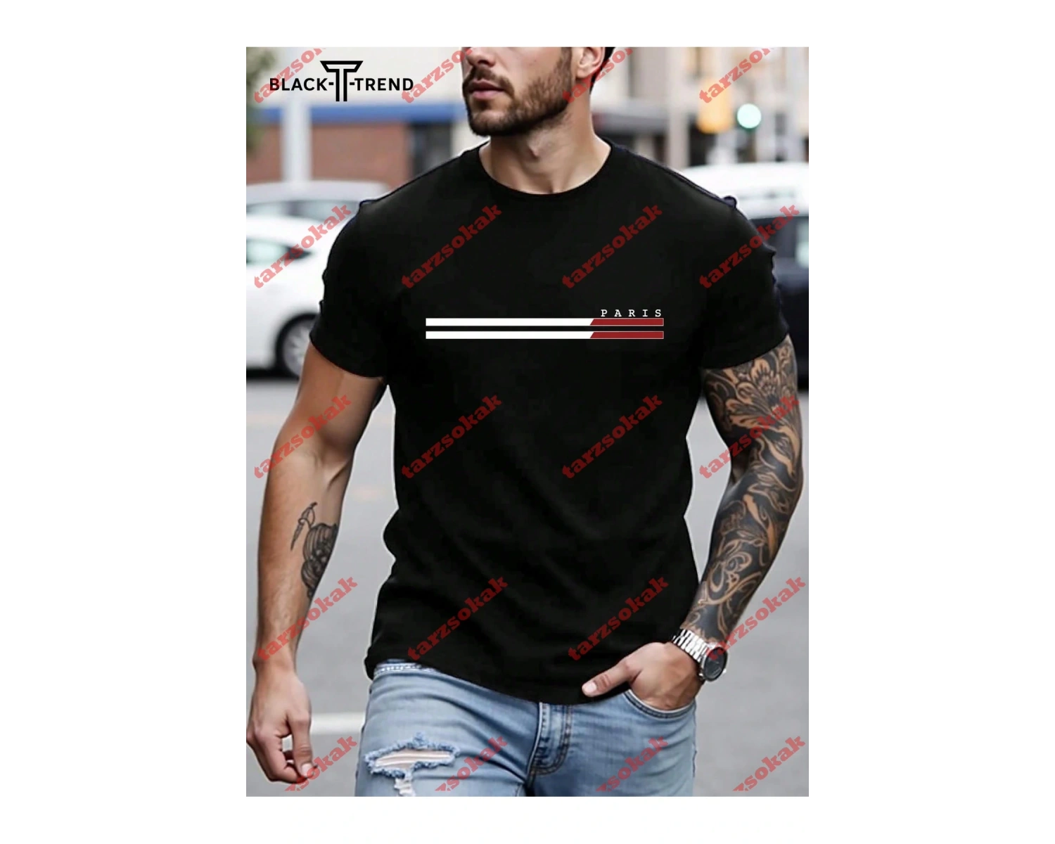 Model 3967 Erkek Yazlık Yuvarlak Yaka Kısa Kollu Günlük Tişört, Yaz