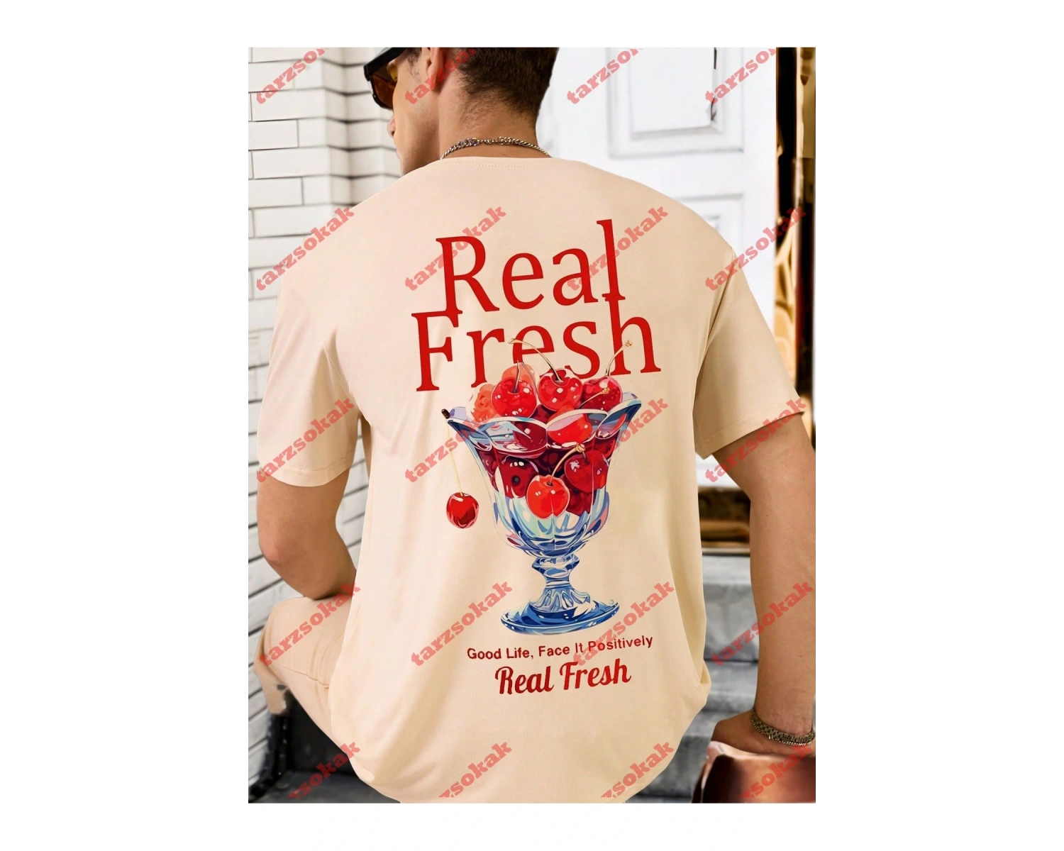 Model 3980 Erkek Yazlık Yuvarlak Yaka Kısa Kollu Günlük Tişört, Yaz