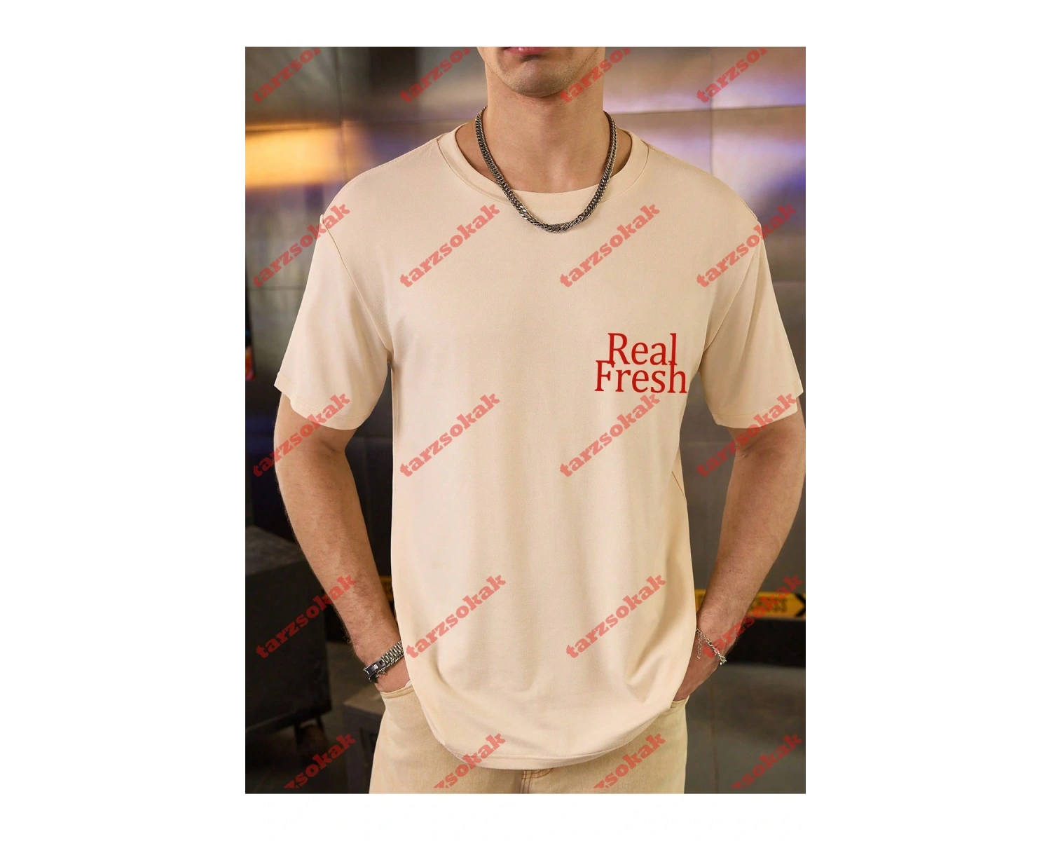 Model 3980 Erkek Yazlık Yuvarlak Yaka Kısa Kollu Günlük Tişört, Yaz