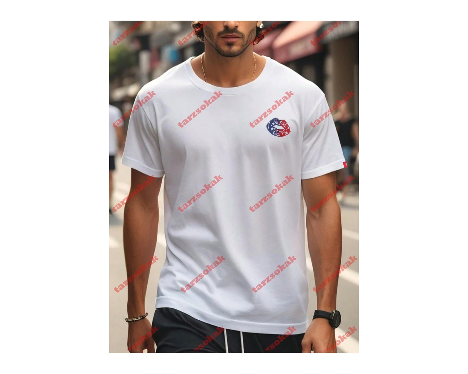 Model 3981 Erkek Yazlık Yuvarlak Yaka Kısa Kollu Günlük Tişört, Yaz