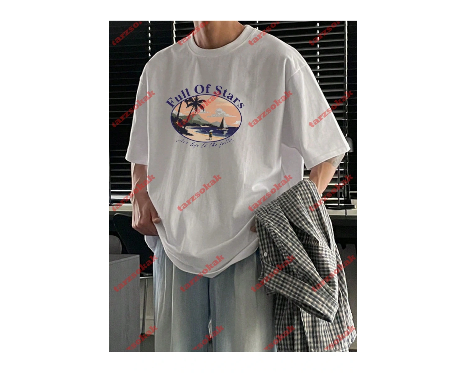 Model 3982 Erkek Yazlık Yuvarlak Yaka Kısa Kollu Günlük Tişört, Yaz