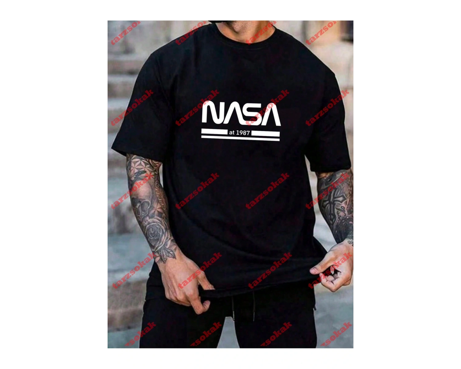 Model 3984 Erkek Yazlık Yuvarlak Yaka Kısa Kollu Günlük Tişört, Yaz