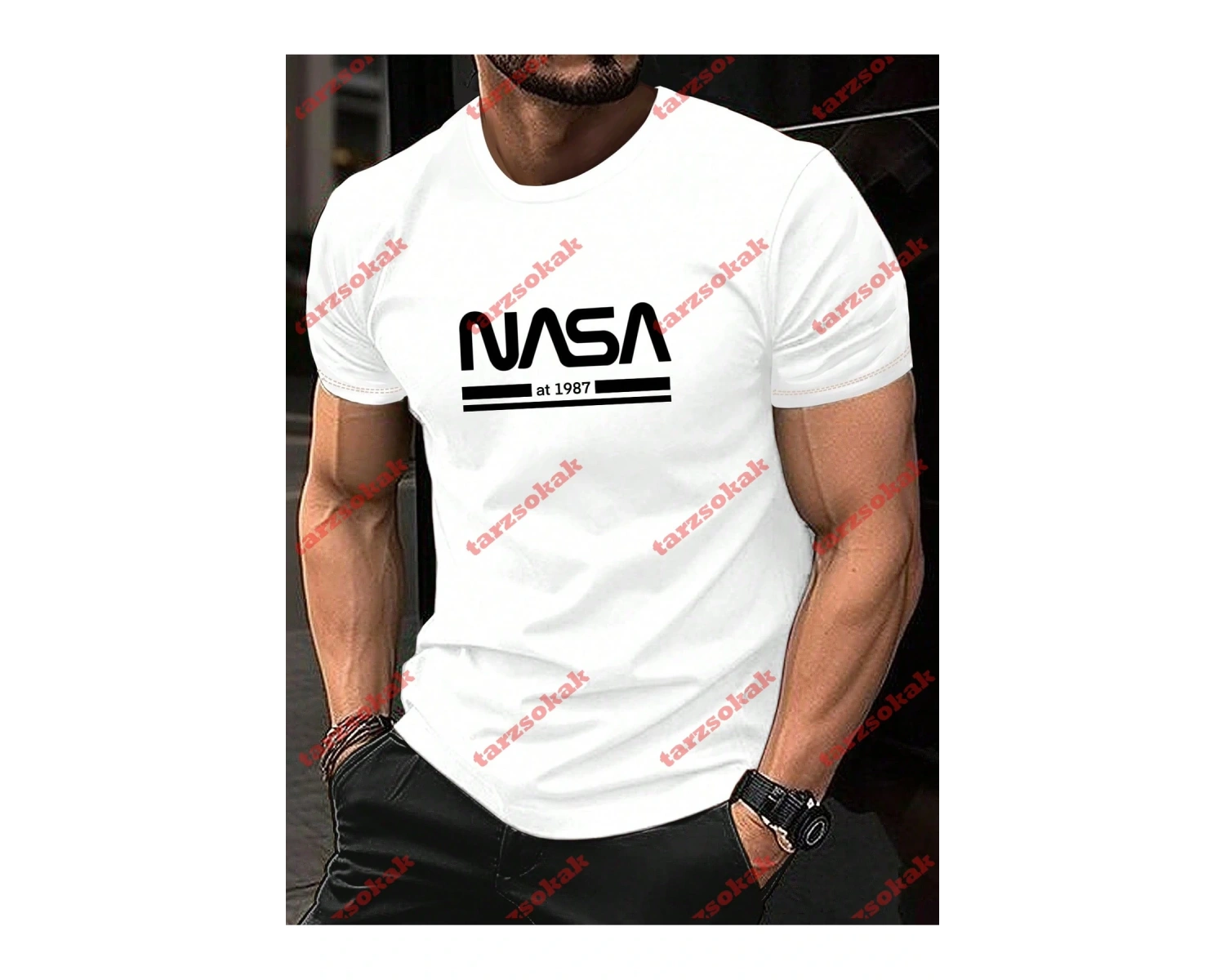 Model 3989 Erkek Yazlık Yuvarlak Yaka Kısa Kollu Günlük Tişört, Yaz