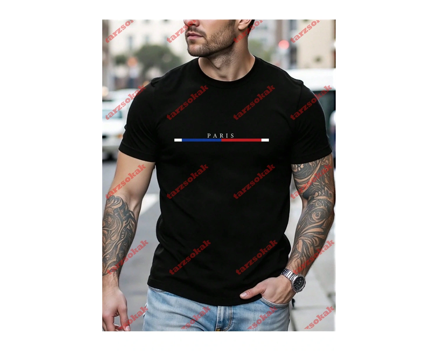 Model 4010 Erkek Yazlık Yuvarlak Yaka Kısa Kollu Günlük Tişört, Yaz