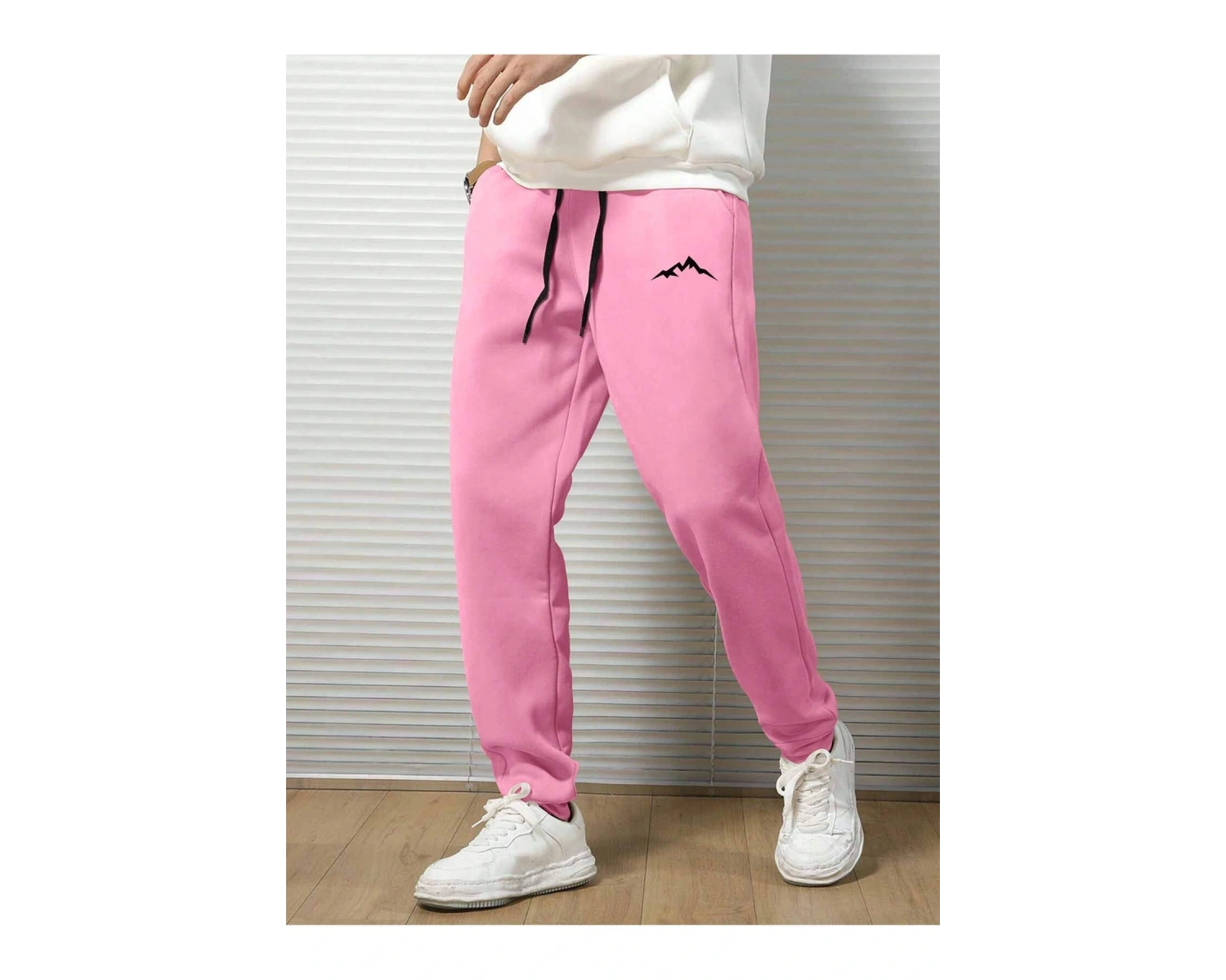 Mountain Print Drawstring Waist Eşofman Altı