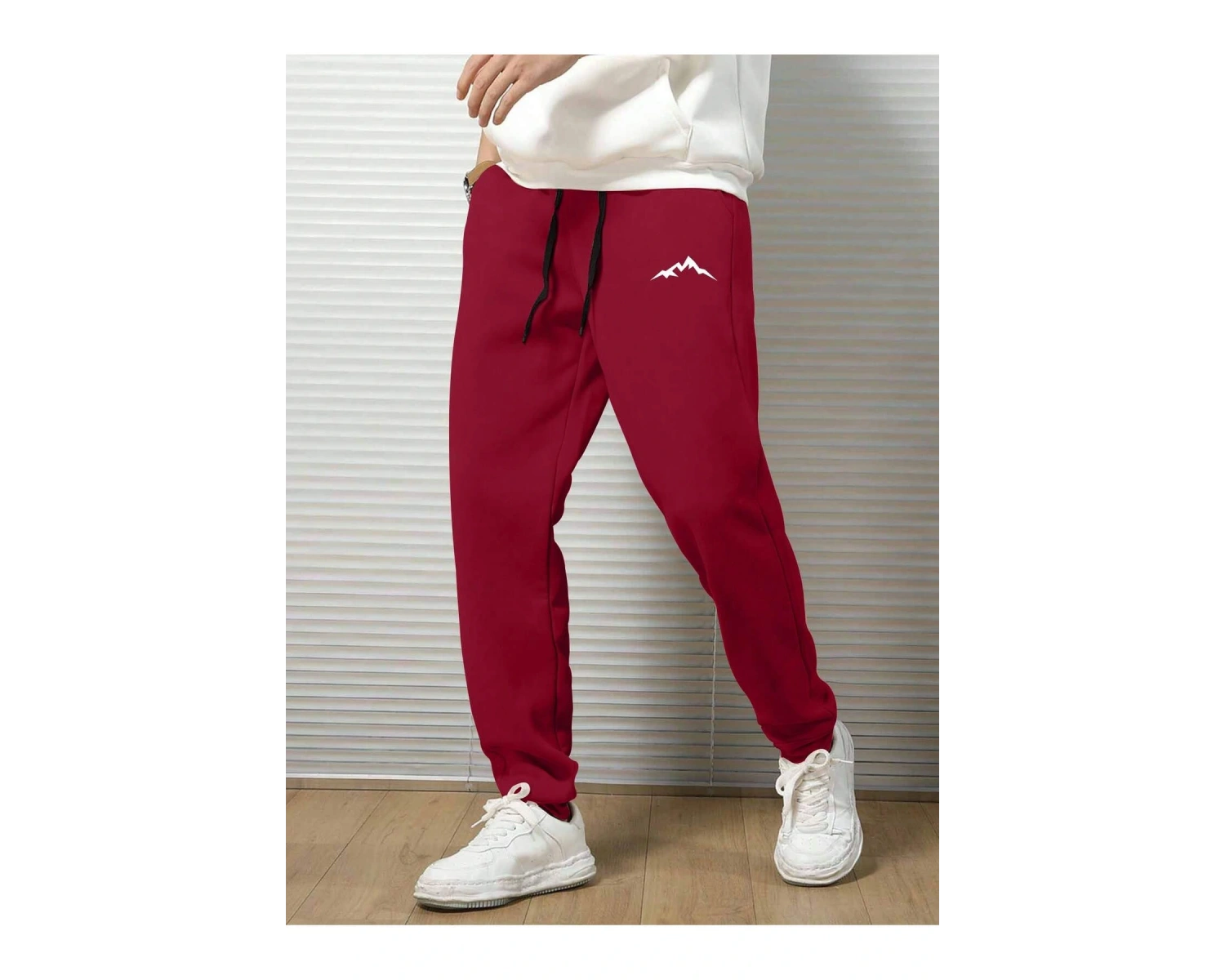 Mountain Print Drawstring Waist Eşofman Altı