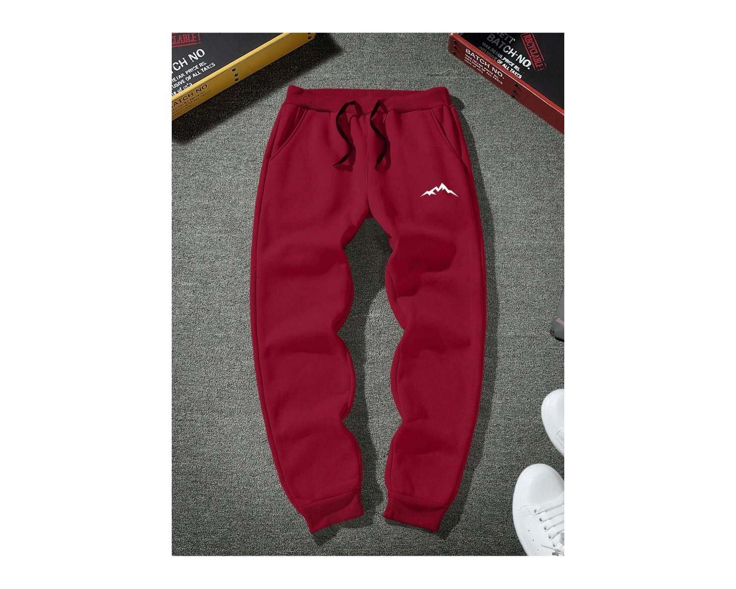 Mountain Print Drawstring Waist Eşofman Altı