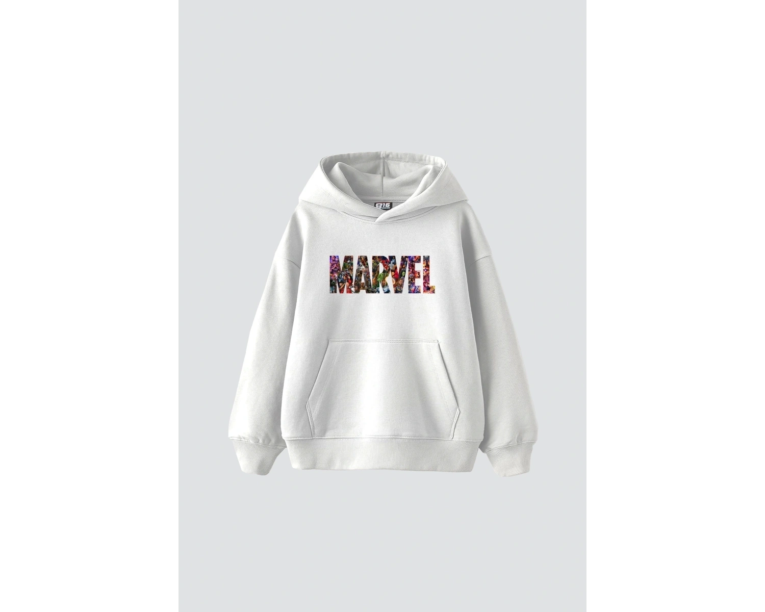 Mrvl Baskılı Oversize Unisex Beyaz