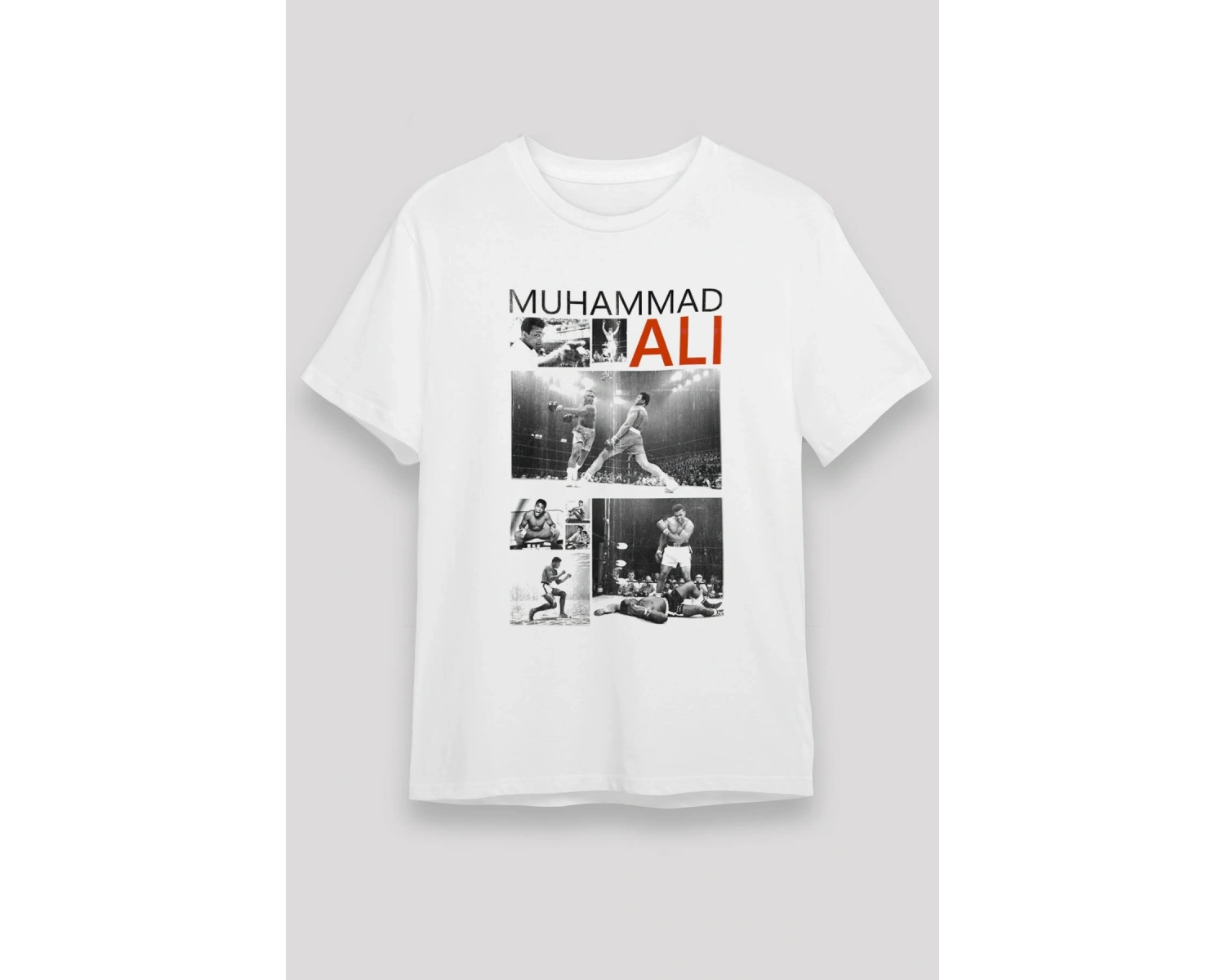 Muhammed Ali Beyaz Unisex Tişört T-shirt