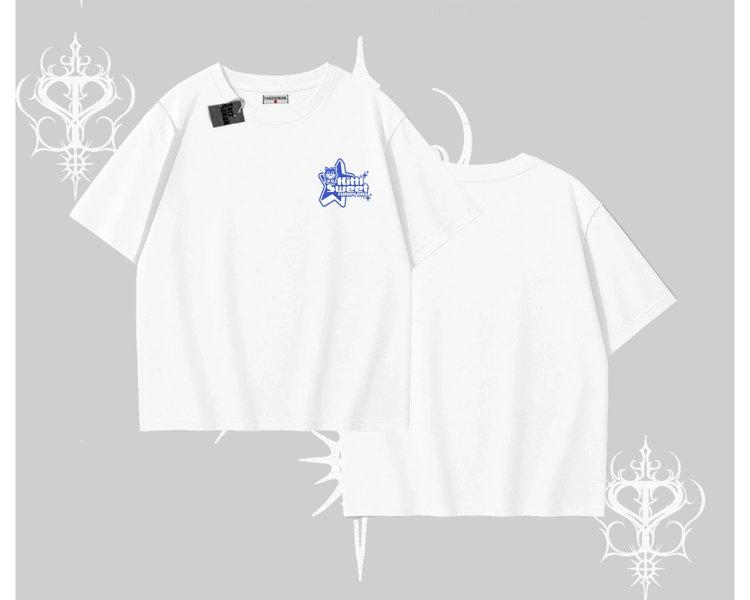 My Mood Right Now Yazılı Sevimli Kedi Kayık Yaka Sweatshirt