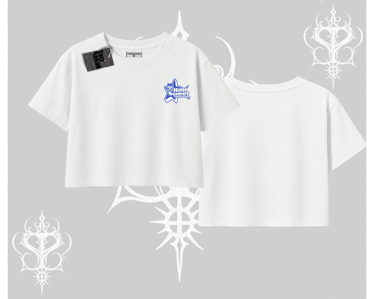 My Mood Right Now Yazılı Sevimli Kedi Kayık Yaka Tshirt