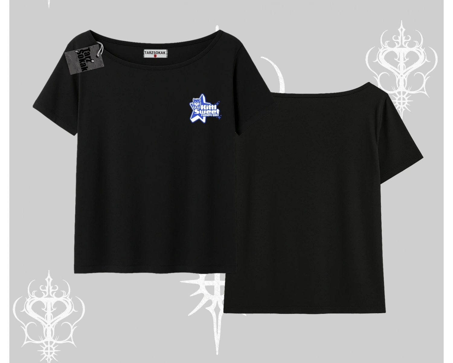 My Mood Right Now Yazılı Sevimli Kedi Oversize Tshirt