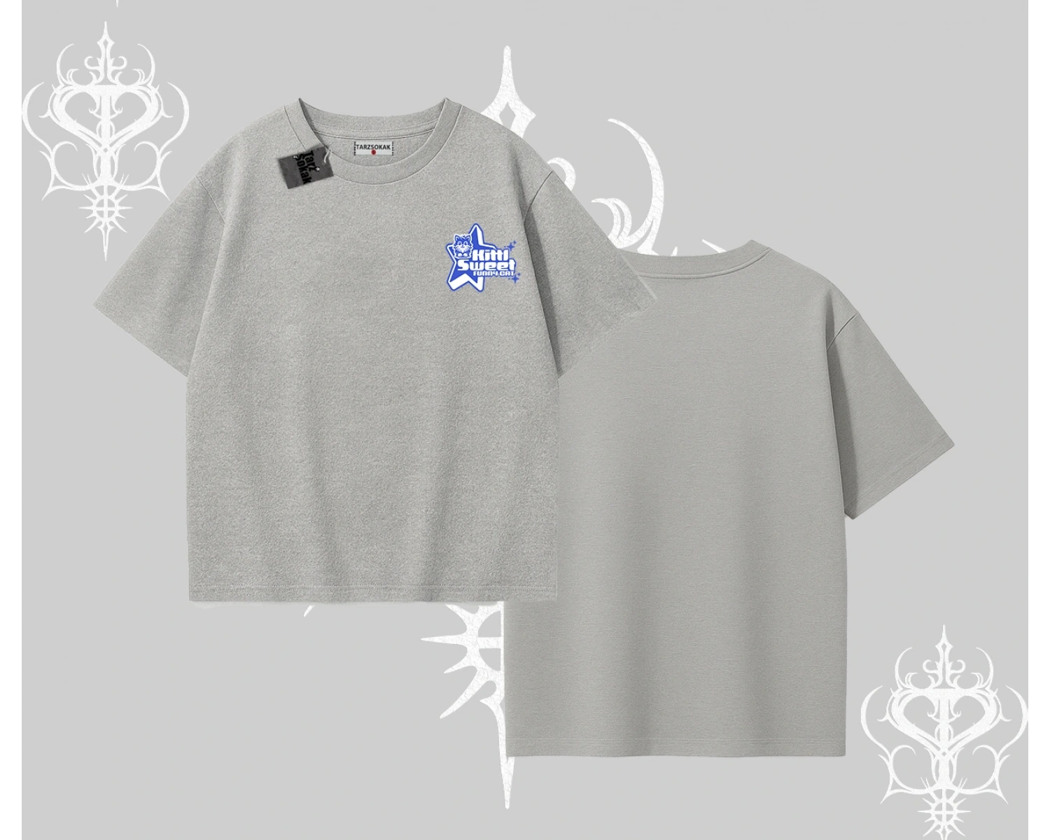 My Mood Right Now Yazılı Sevimli Kedi Oversize Tshirt