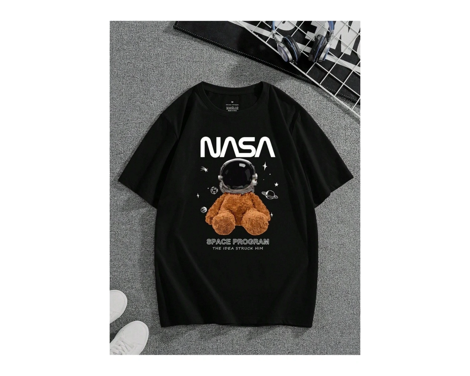 Nasa Baskılı Oversize Unisex T-Shirt
