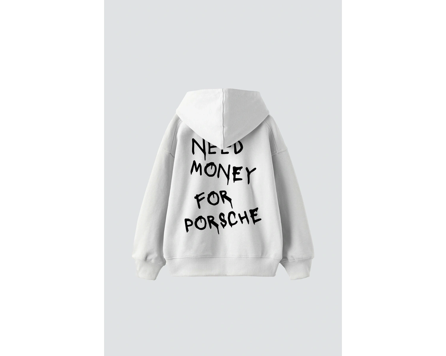 Need Money for Porsche Baskılı Oversize Unisex Beyaz