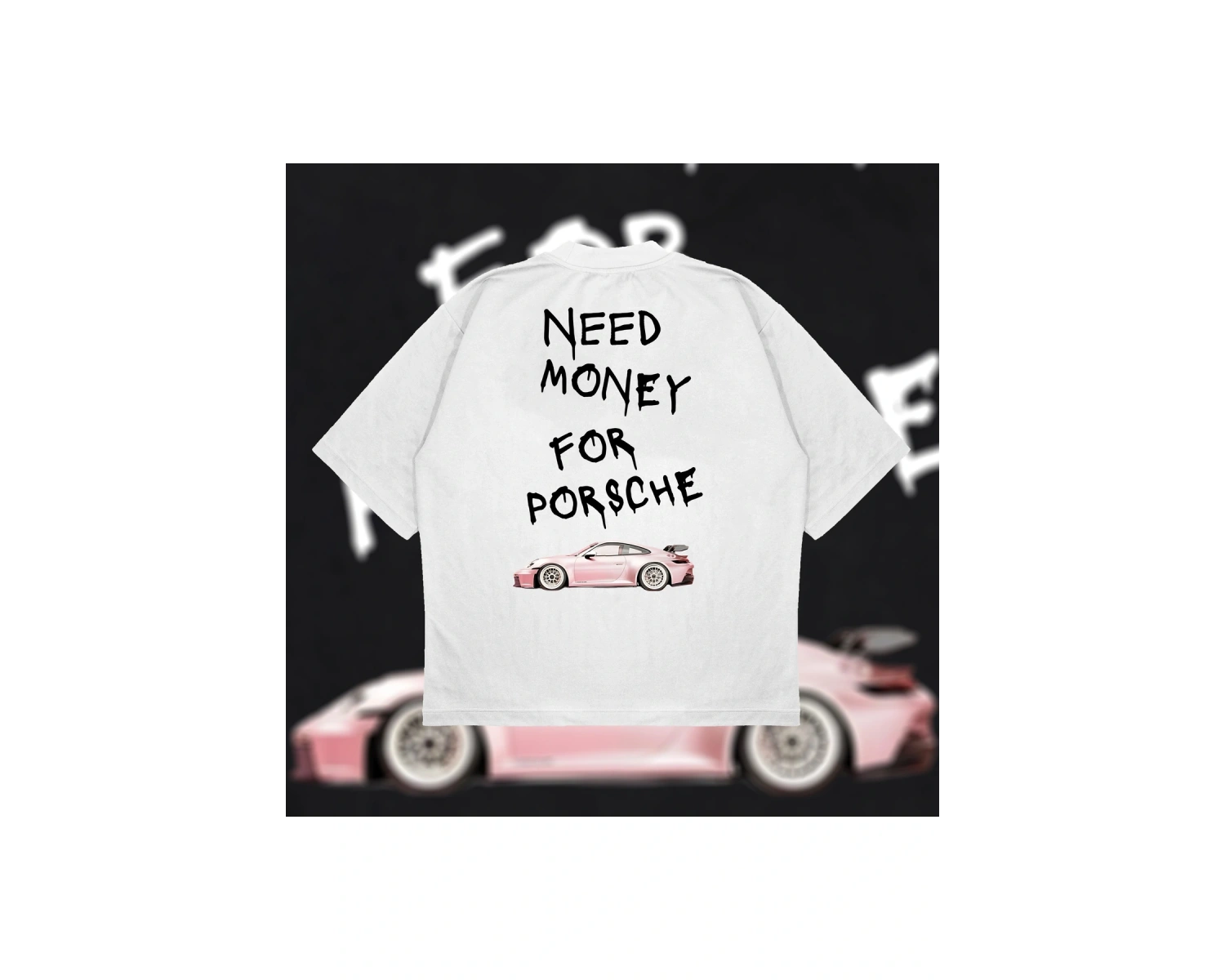Need Money For Porsche Oversize Unisex Pamuklu Nefes Alan Kalın Kumaşlı