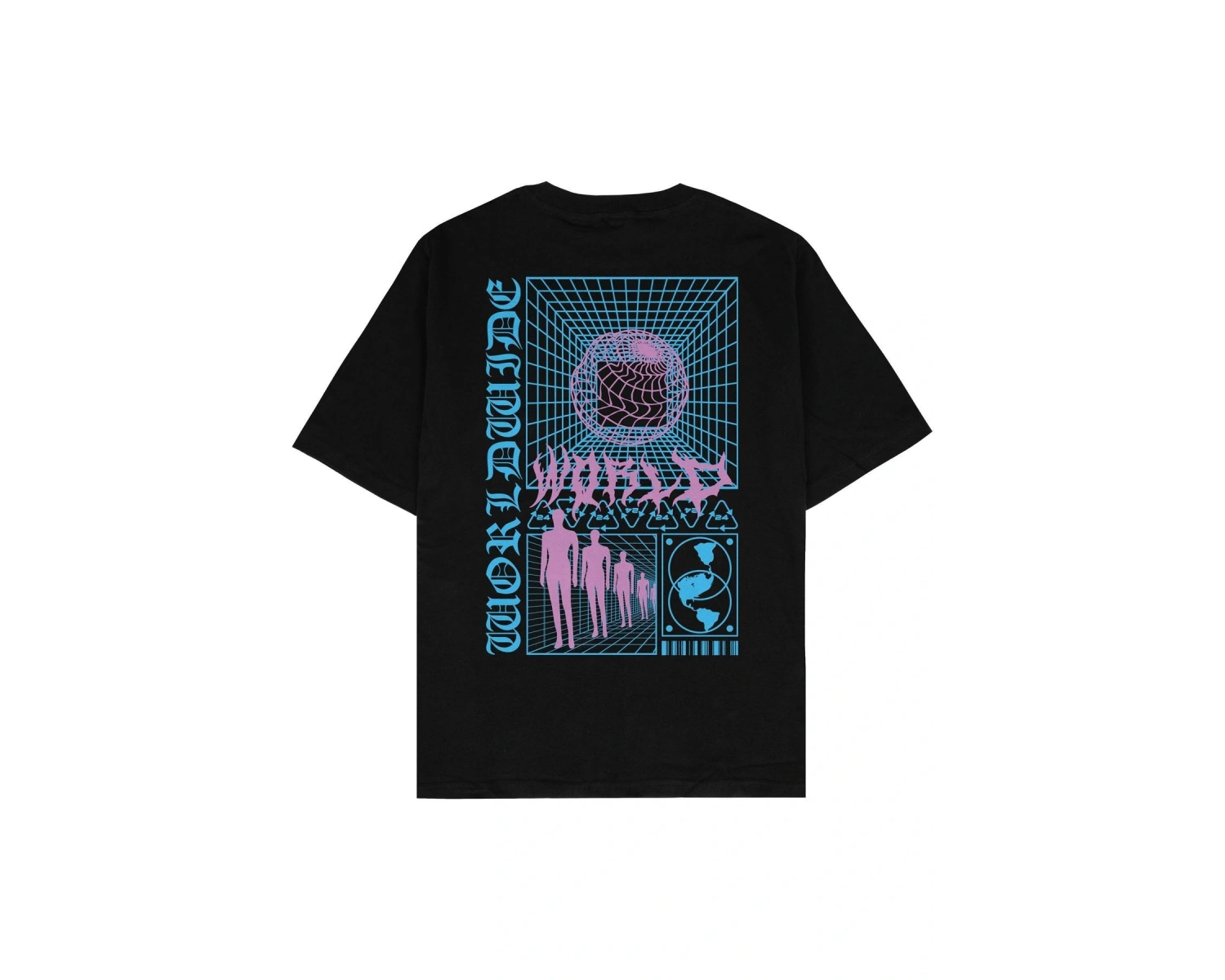 New World Siyah Oversize Unisex T-shirt