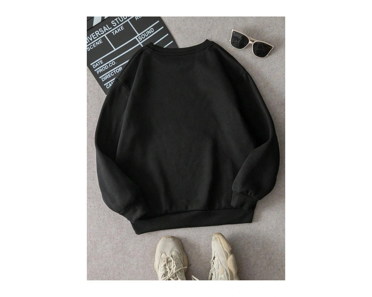 NEW YORK Baskılı Üç İplik ünisex oversize sweatshirt Beyaz