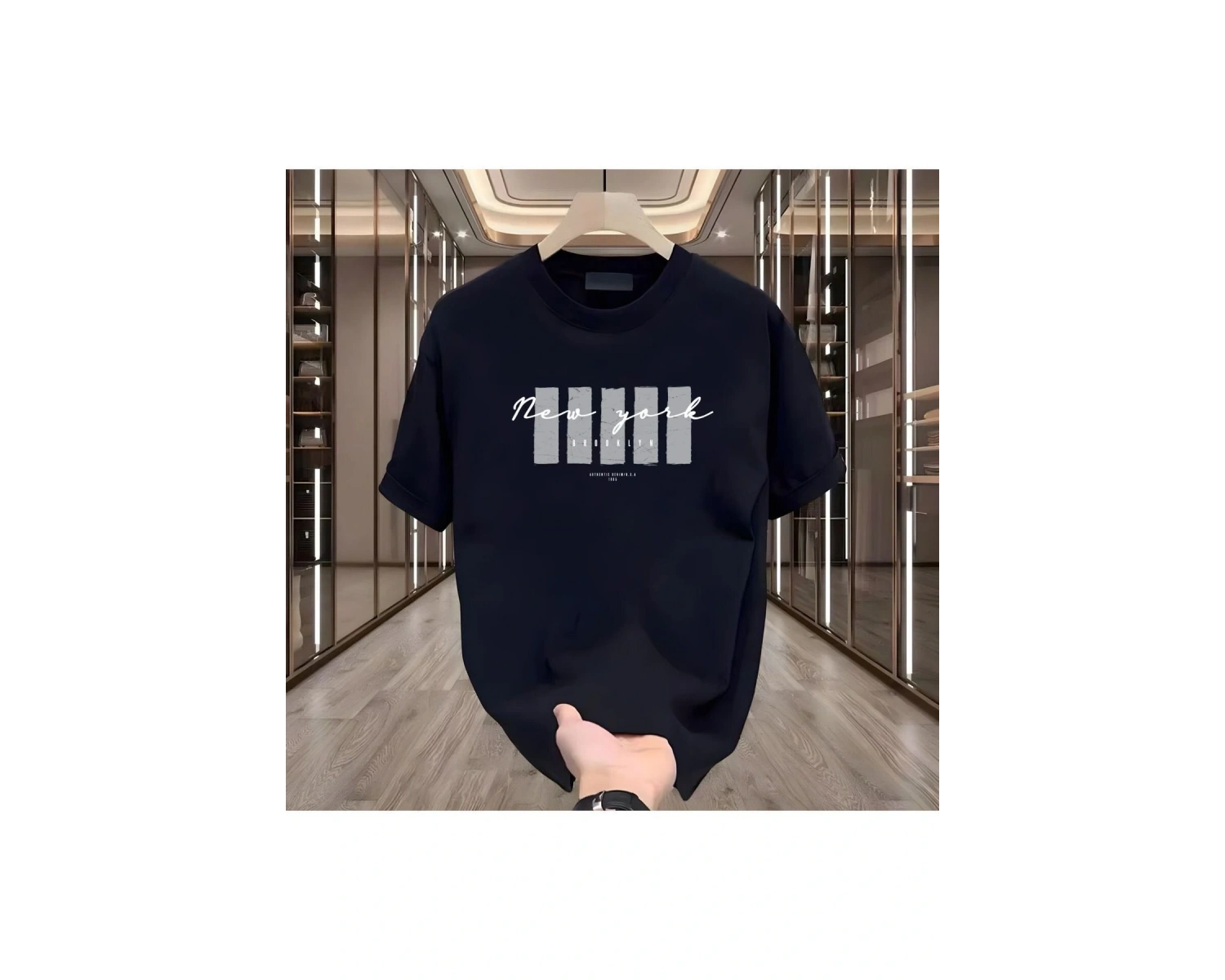 New York X Baskılı Beyaz