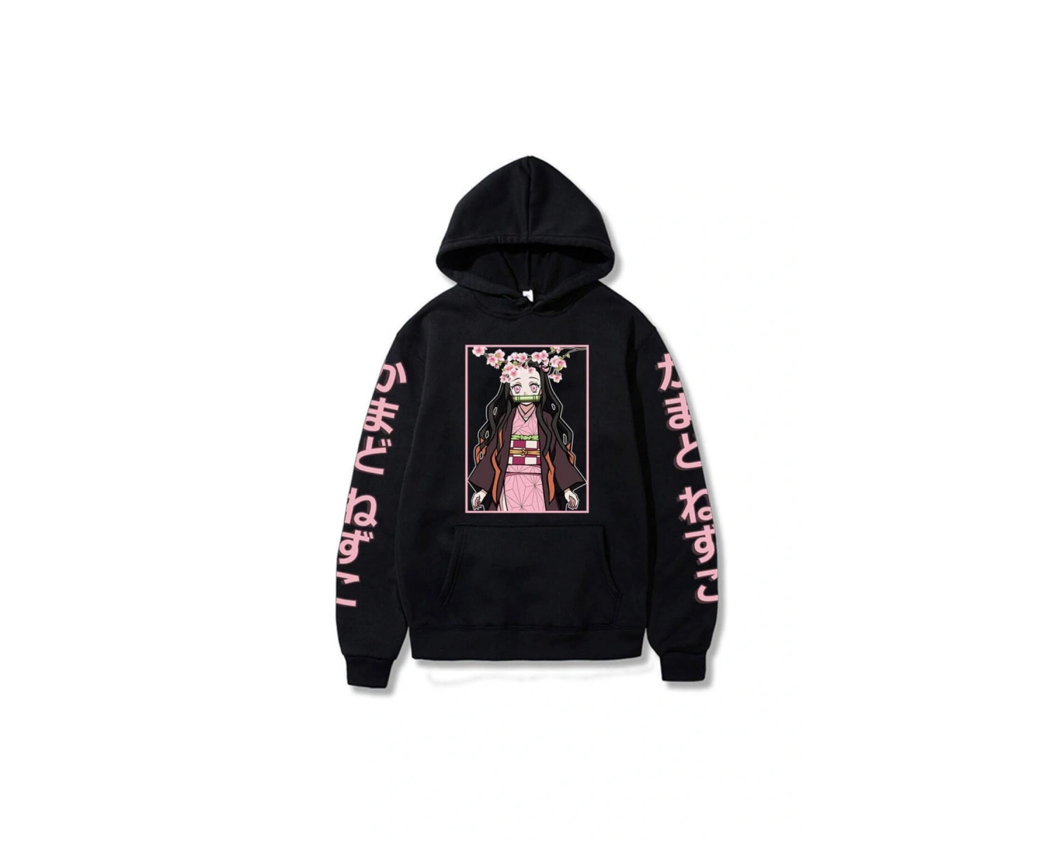 Nezuko Anime Demon Hoodie Kimetsu Hoodie 15124 Siyah